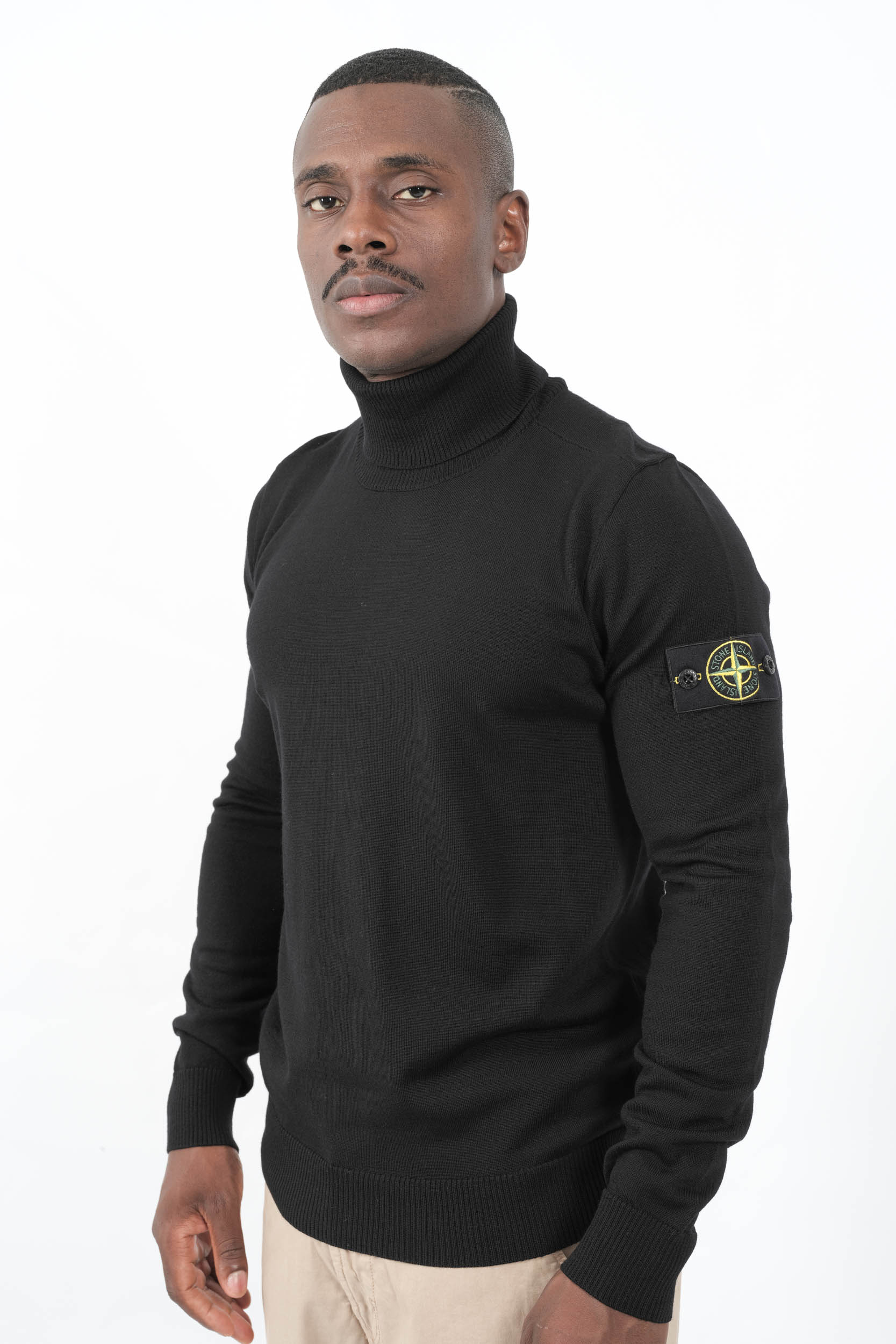 PULL COL ROULE STONE ISLAND NOIR 5100025-V0029