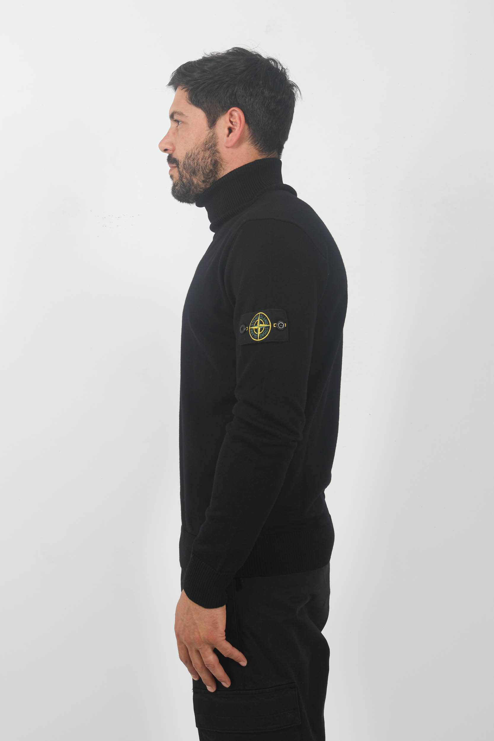  Image du produit PULL COL ROULE MERINOS STONE ISLAND NOIR 7915525C4-A0029 - 4