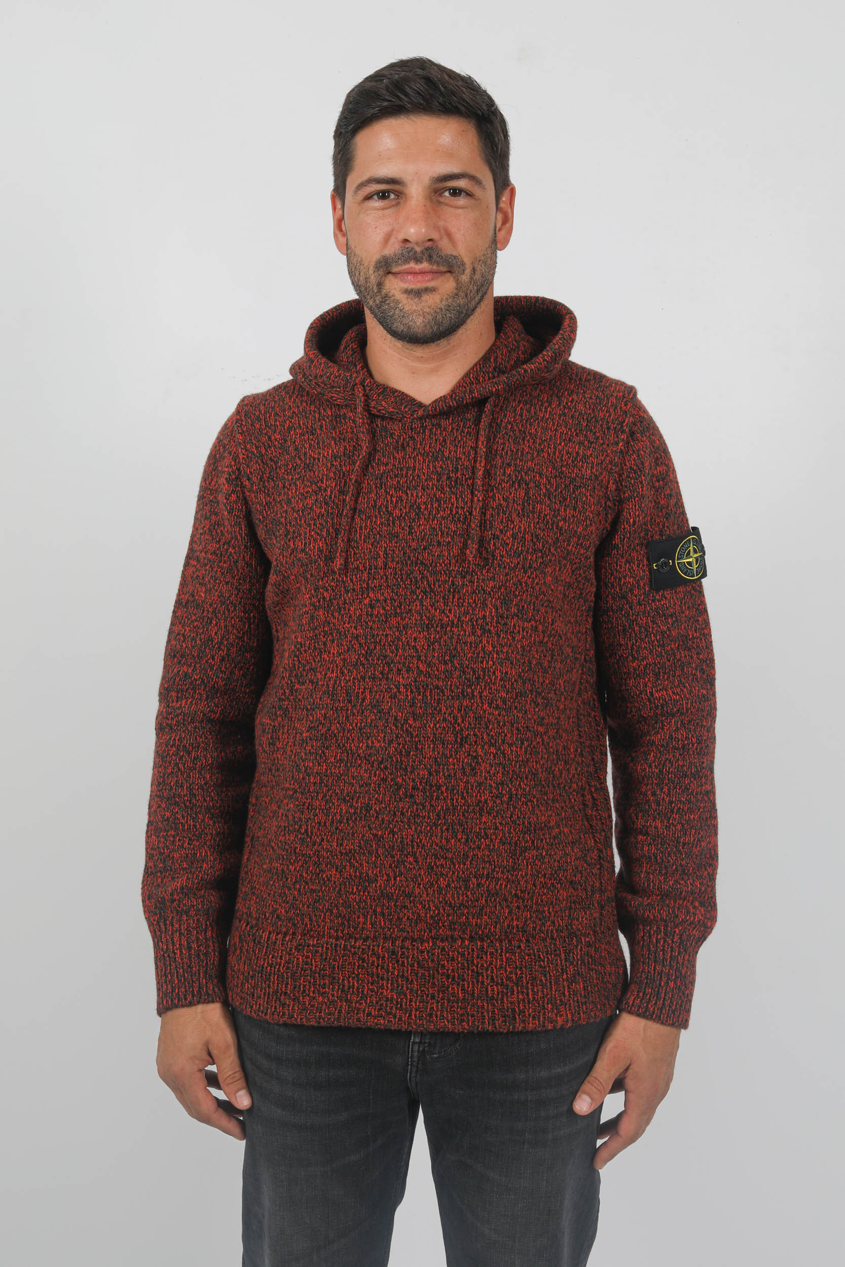  Image du produit PULL STONE ISLAND LAINE D'AGNEAU ROUGE/NOIR 7915559A4-V0037 - 3