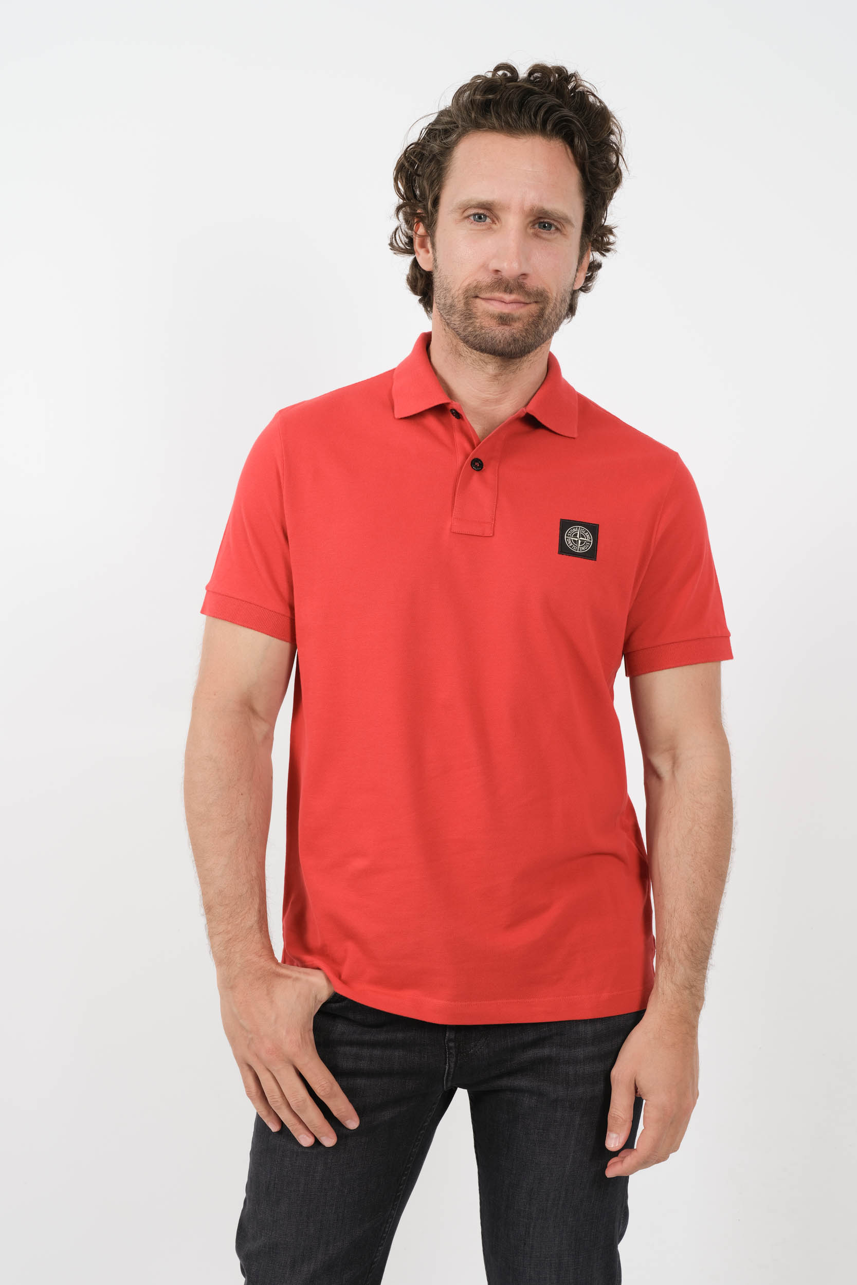 POLO STONE ISLAND ROUGE 80152SC17-V0010