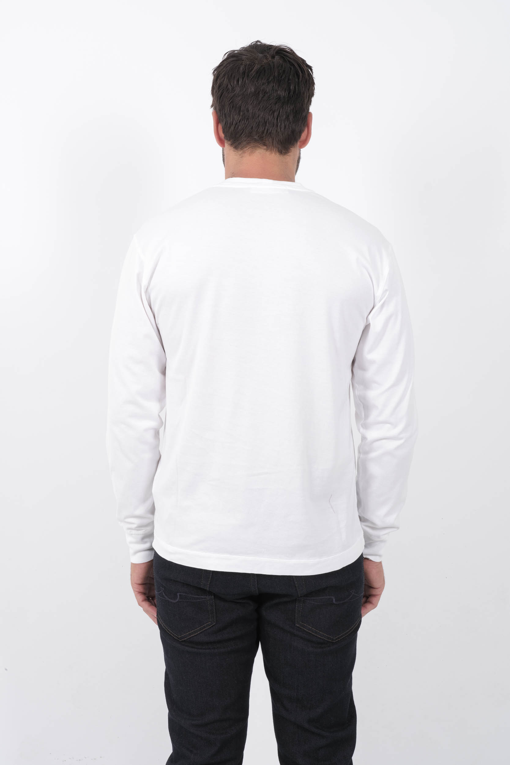 T-SHIRT STONE ISLAND BLANC MANCHES LONGUES 811522713-V0001