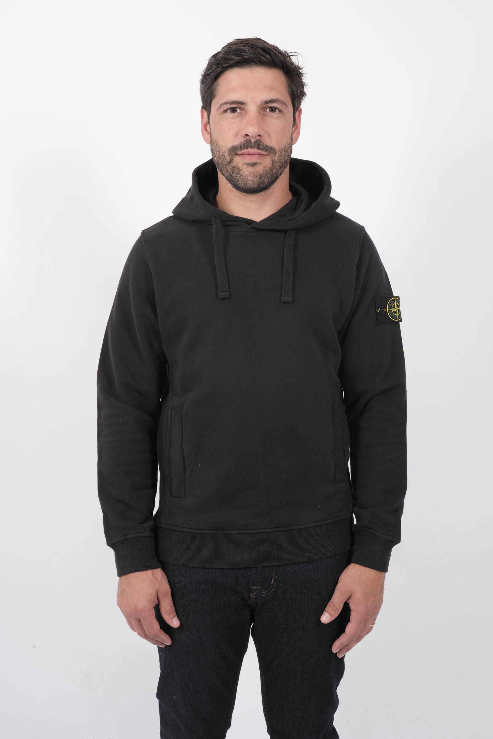 SWEAT A CAPUCHE STONE ISLAND NOIR 811560820-V0029