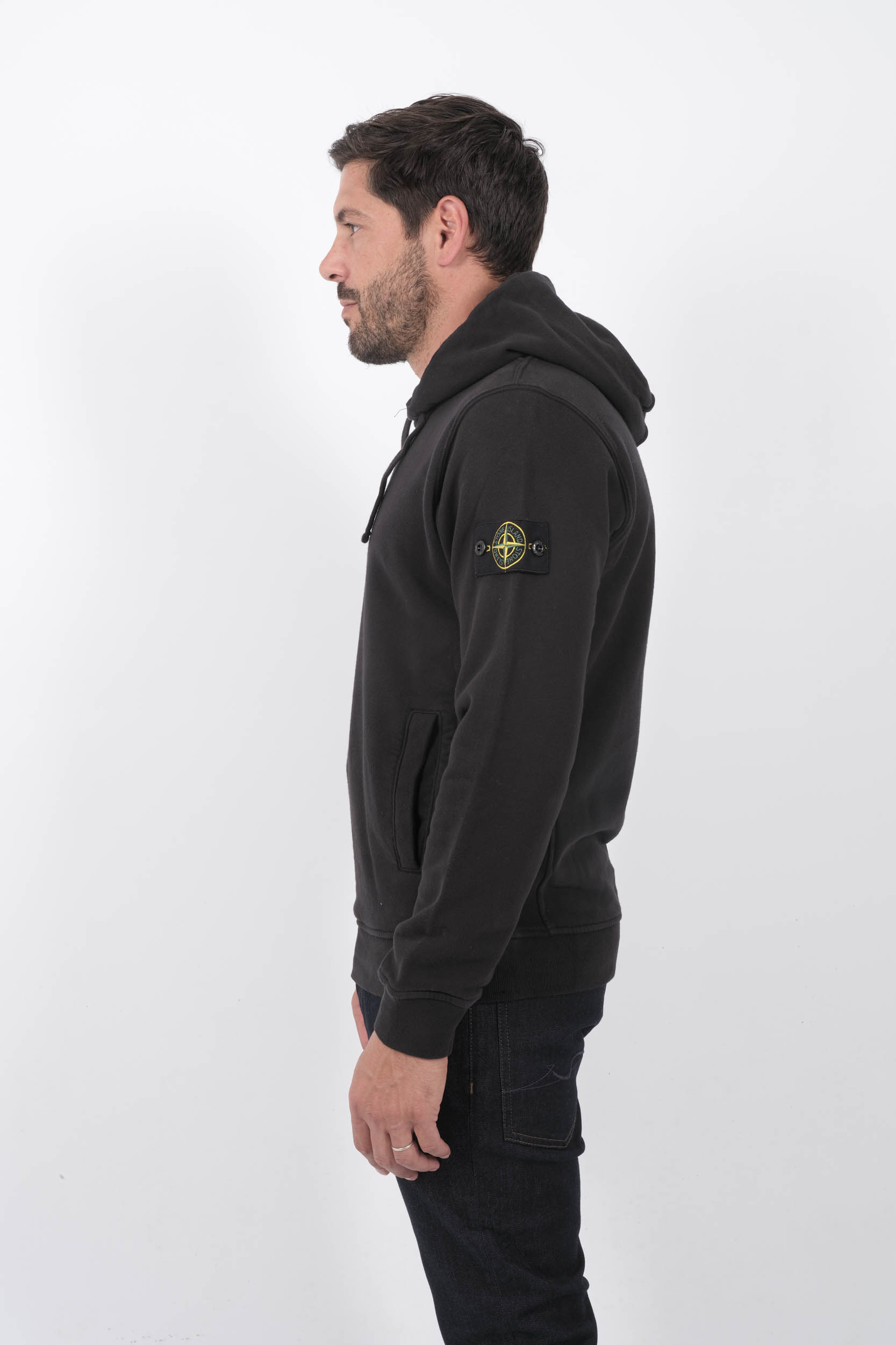 SWEAT A CAPUCHE STONE ISLAND NOIR 811560820-V0029