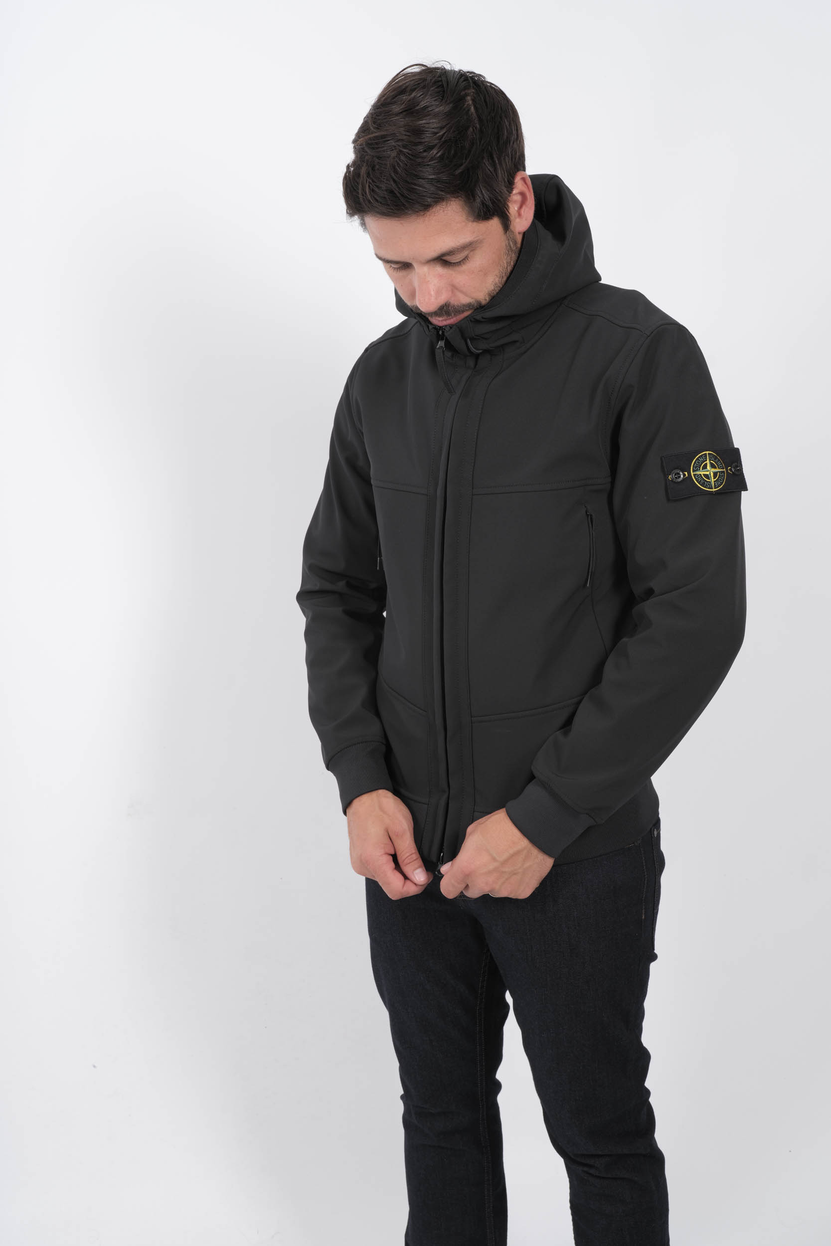 SOFT SHELL STONE ISLAND NOIR 8115Q0322-V0029