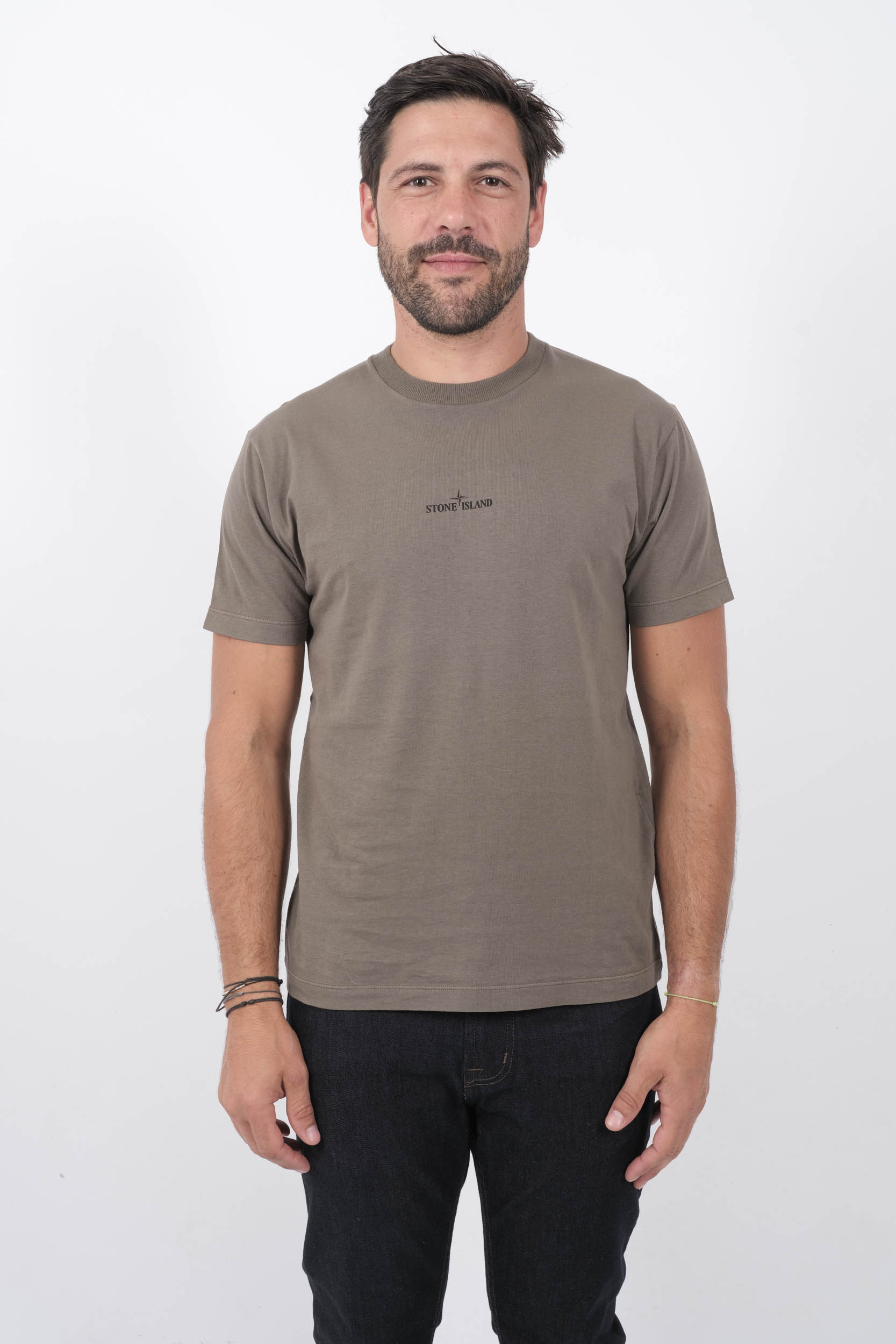 T-SHIRT STONE ISLAND MARRON MOTIF IMPRIME 81152NS81-V0075