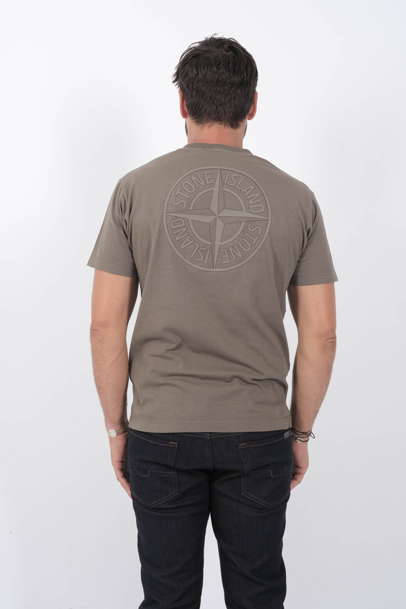 T-SHIRT STONE ISLAND MARRON MOTIF IMPRIME 81152NS81-V0075