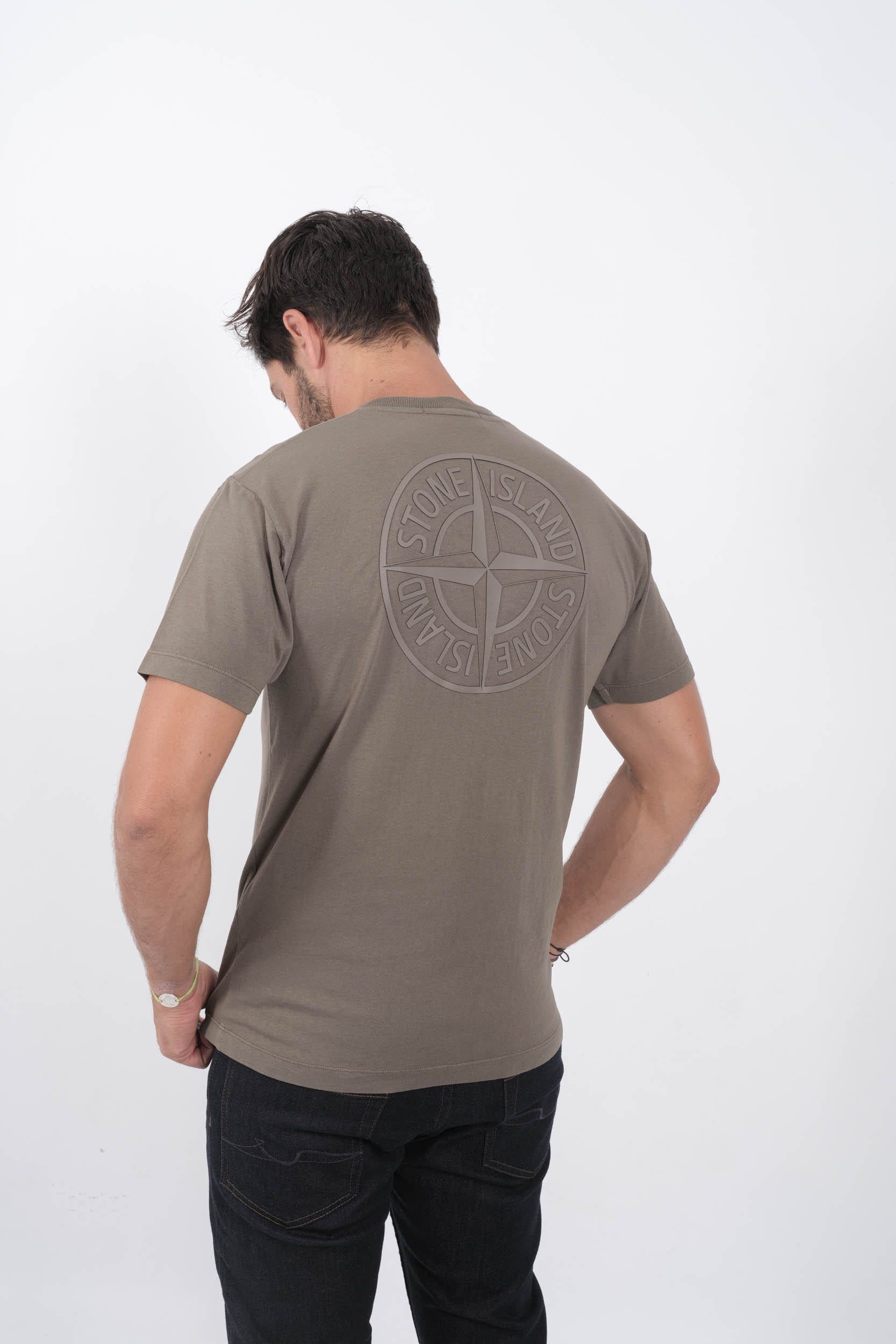 T-SHIRT STONE ISLAND MARRON MOTIF IMPRIME 81152NS81-V0075