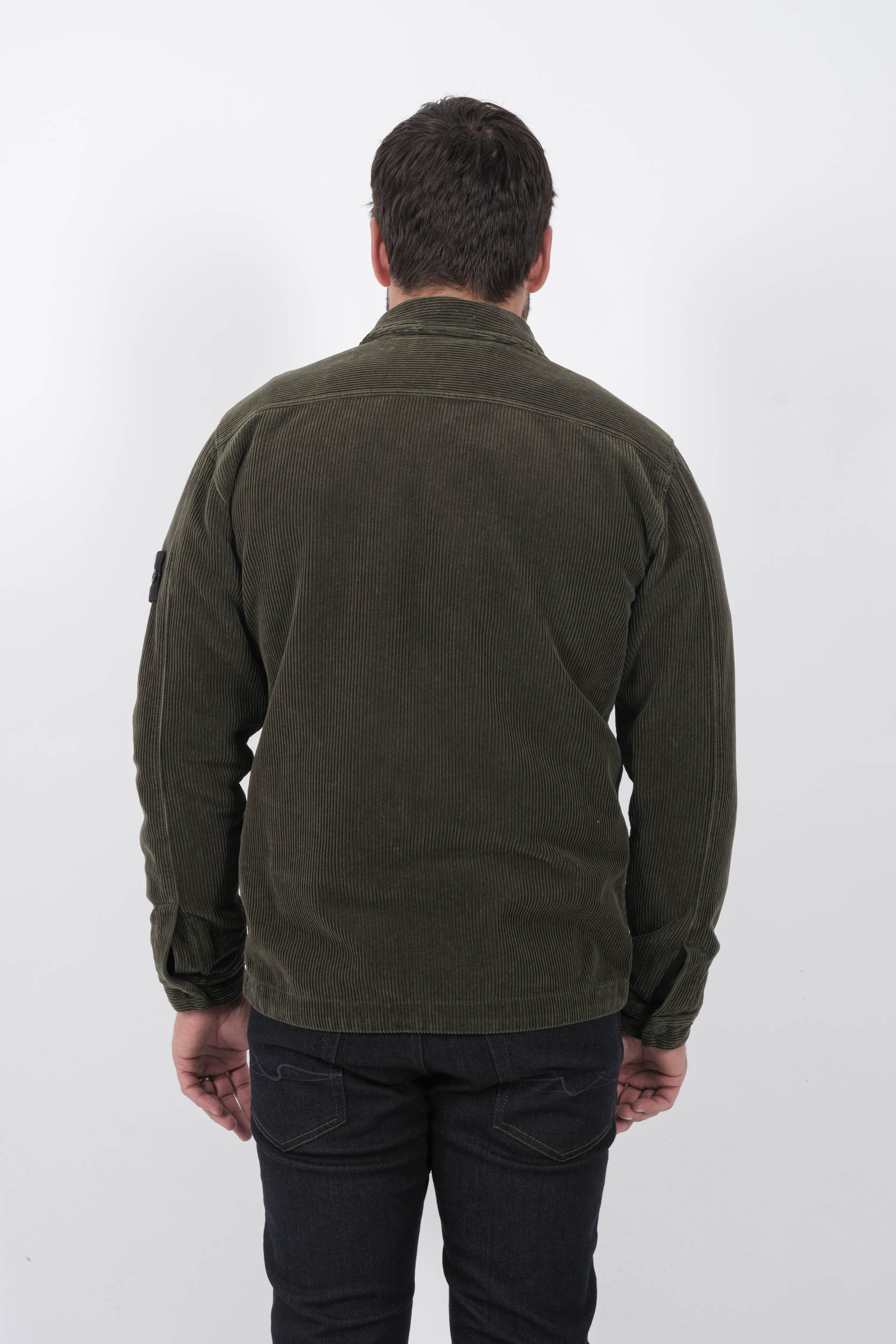 SURECHEMISE STONE ISLAND KAKI VELOURS 811511604-V0059