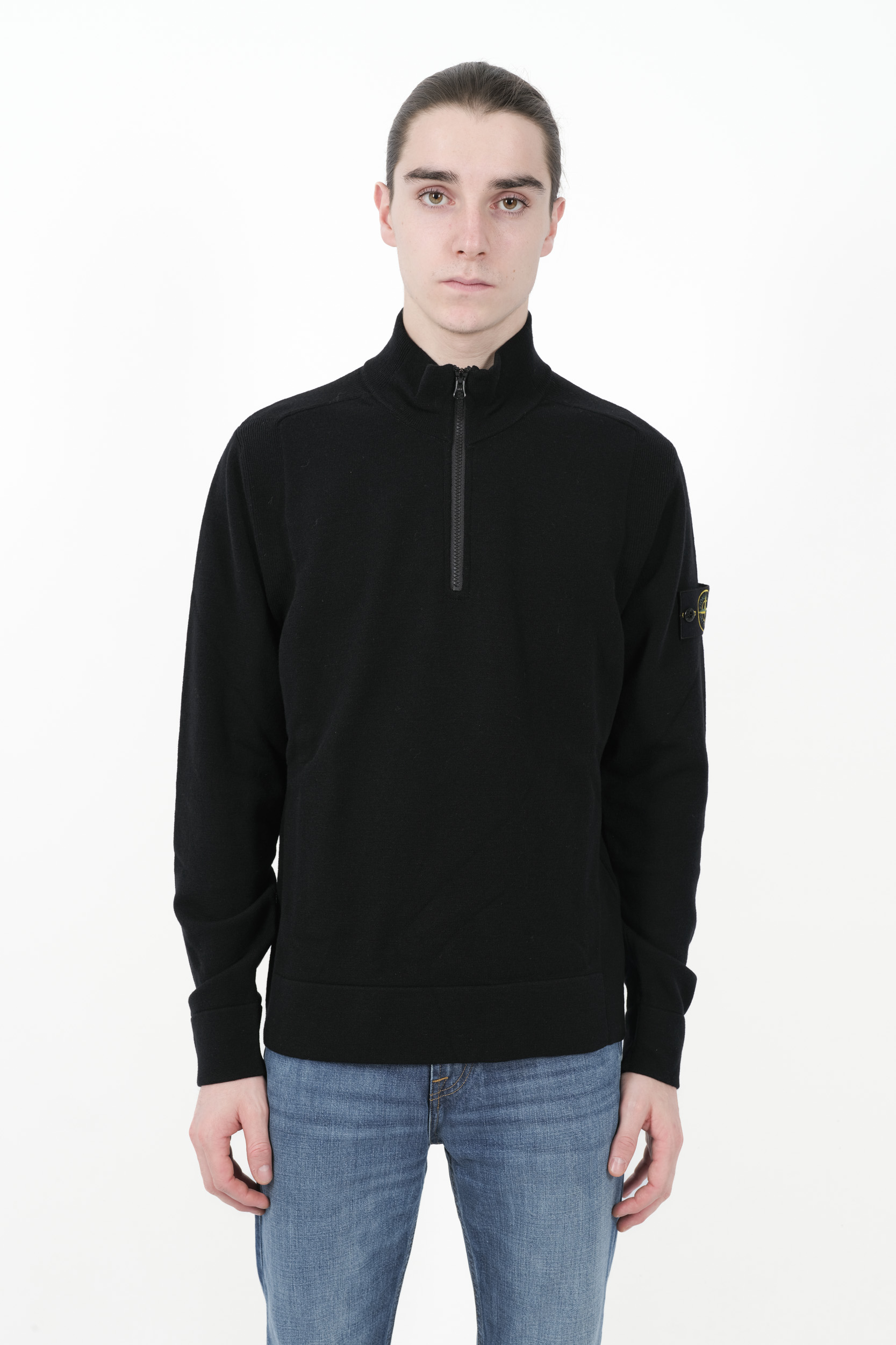  Image du produit PULL STONE ISLAND COL MONTANT DEMI-ZIPPE NOIR 8115521A1-V0029 - 3