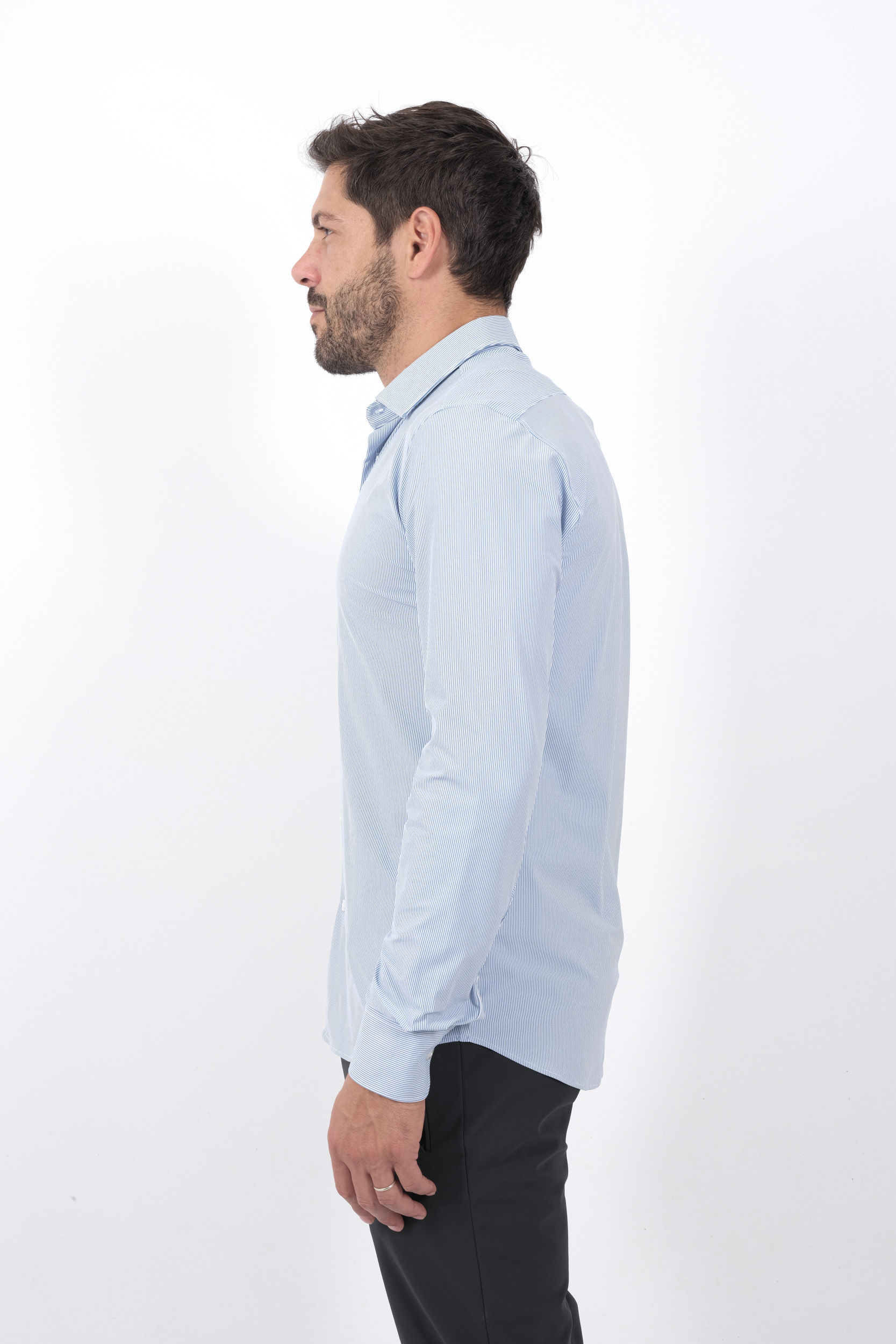 CHEMISE RRD RAYE BLEU W24254-V92