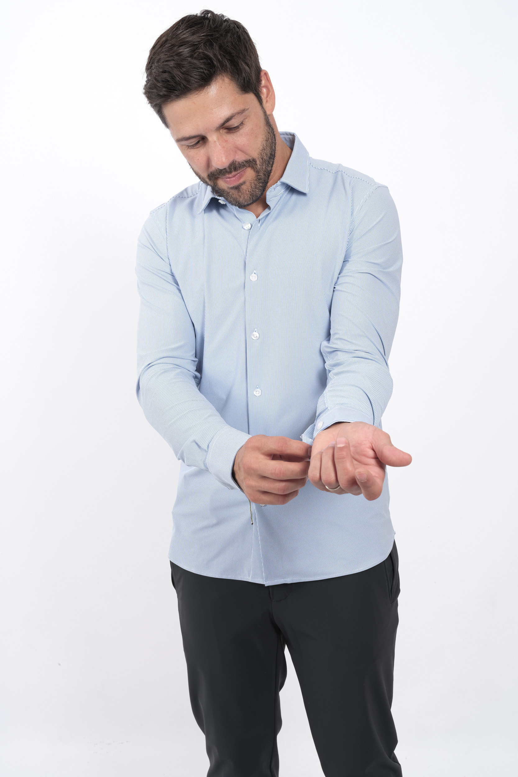 CHEMISE RRD RAYE BLEU W24254-V92