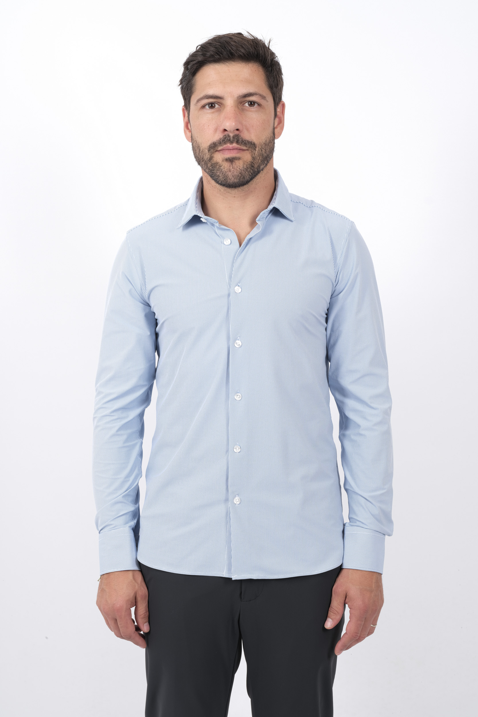 CHEMISE RRD RAYE BLEU W24254-V92
