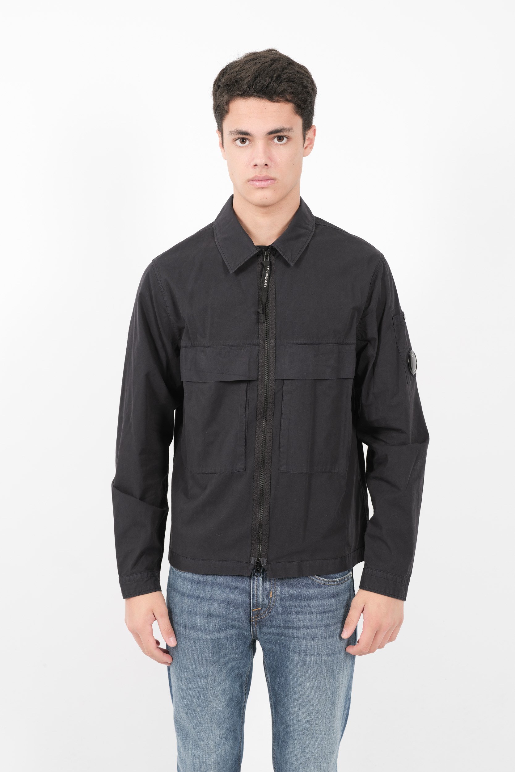SURCHEMISE C.P COMPANY EN COTON ZIPPE MARINE S125A-888