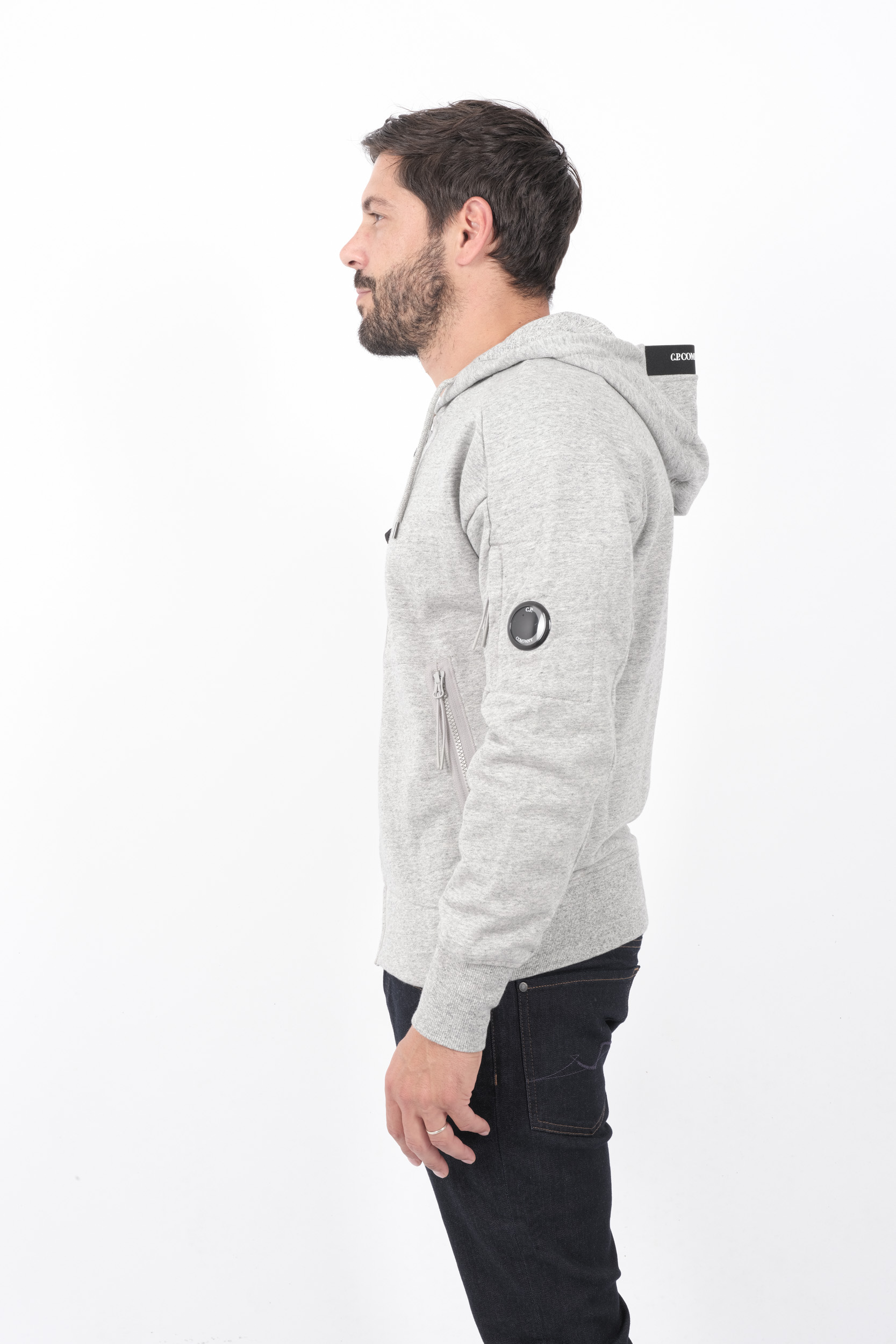 SWEAT C.P COMPANY CAPUCHE ZIPPE GRIS S025A-M94