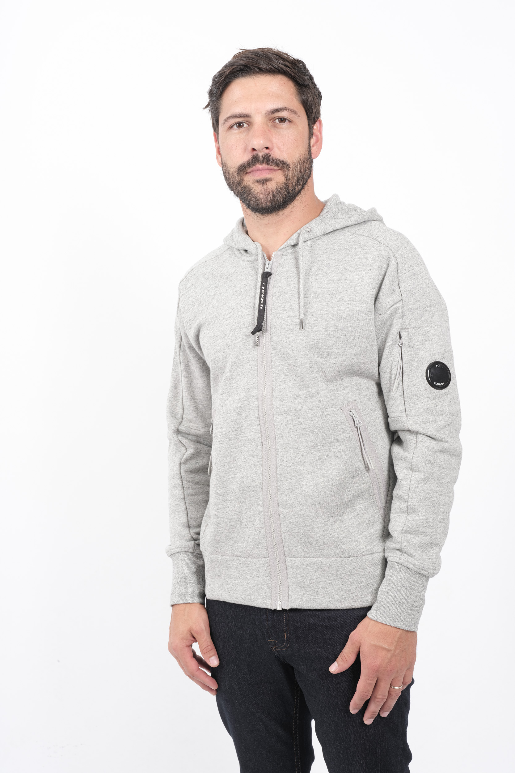 SWEAT C.P COMPANY CAPUCHE ZIPPE GRIS S025A-M94