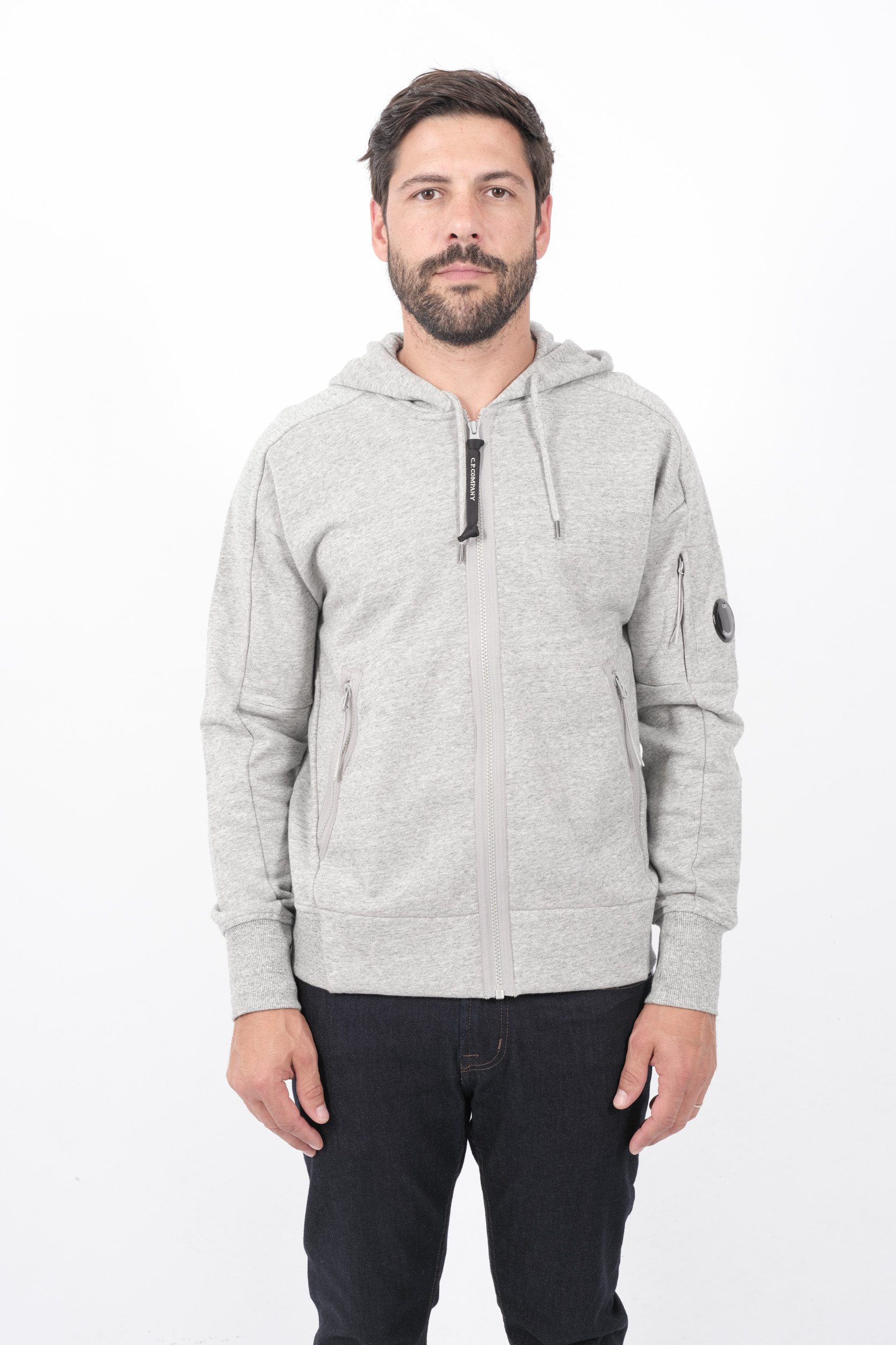 SWEAT C.P COMPANY CAPUCHE ZIPPE GRIS S025A-M94