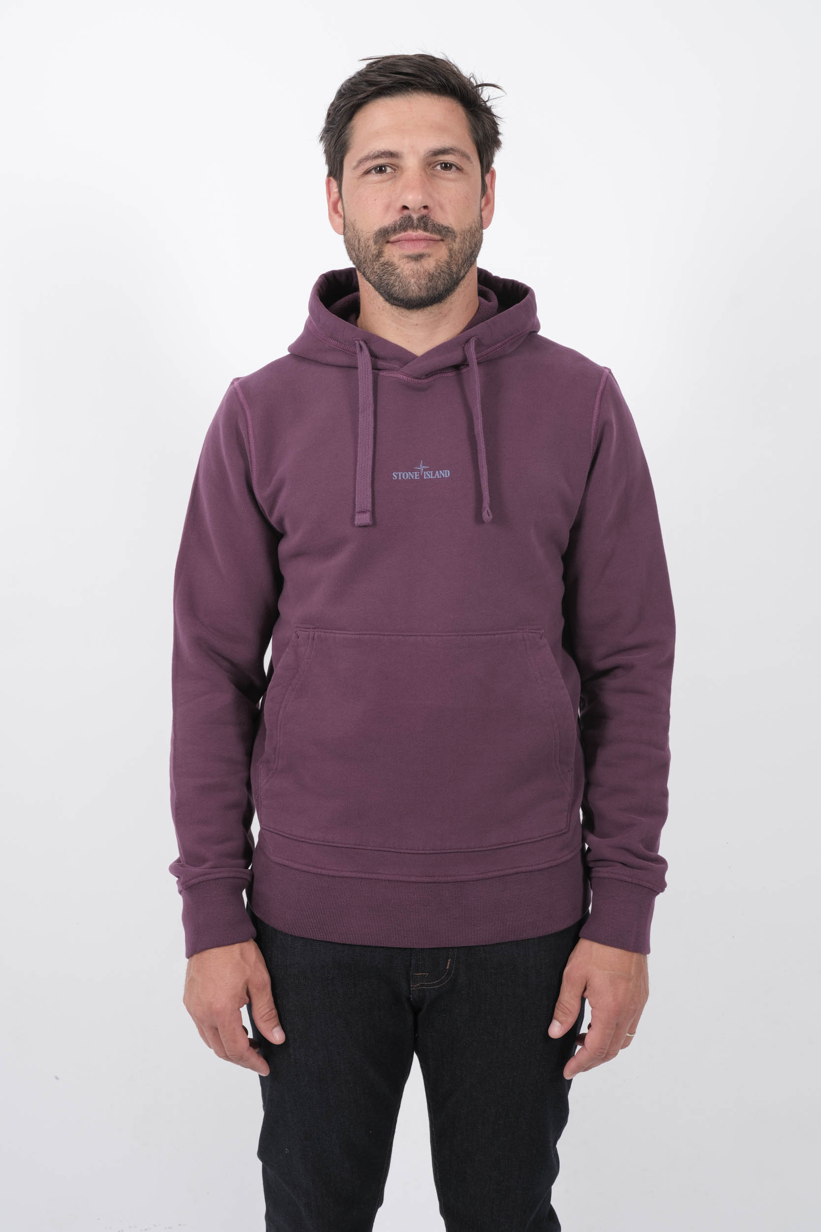 SWEAT A CAPUCHE STONE ISLAND PRUNE LOGO BRODE 811566488-V0011
