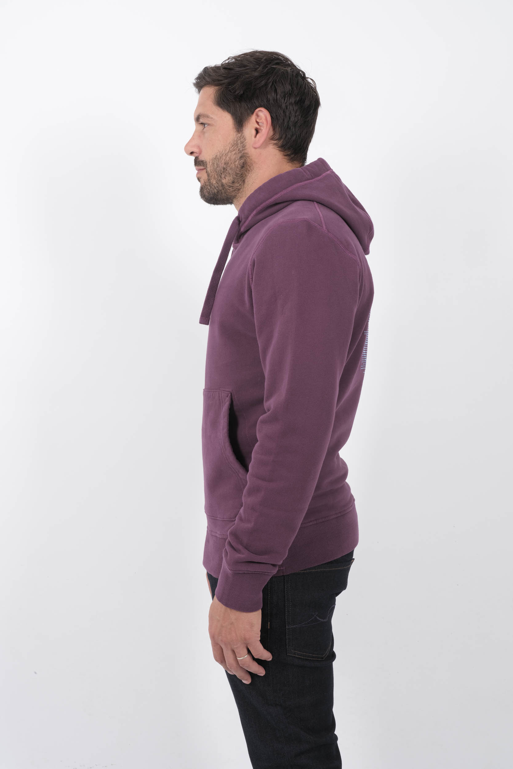 SWEAT A CAPUCHE STONE ISLAND PRUNE LOGO BRODE 811566488-V0011