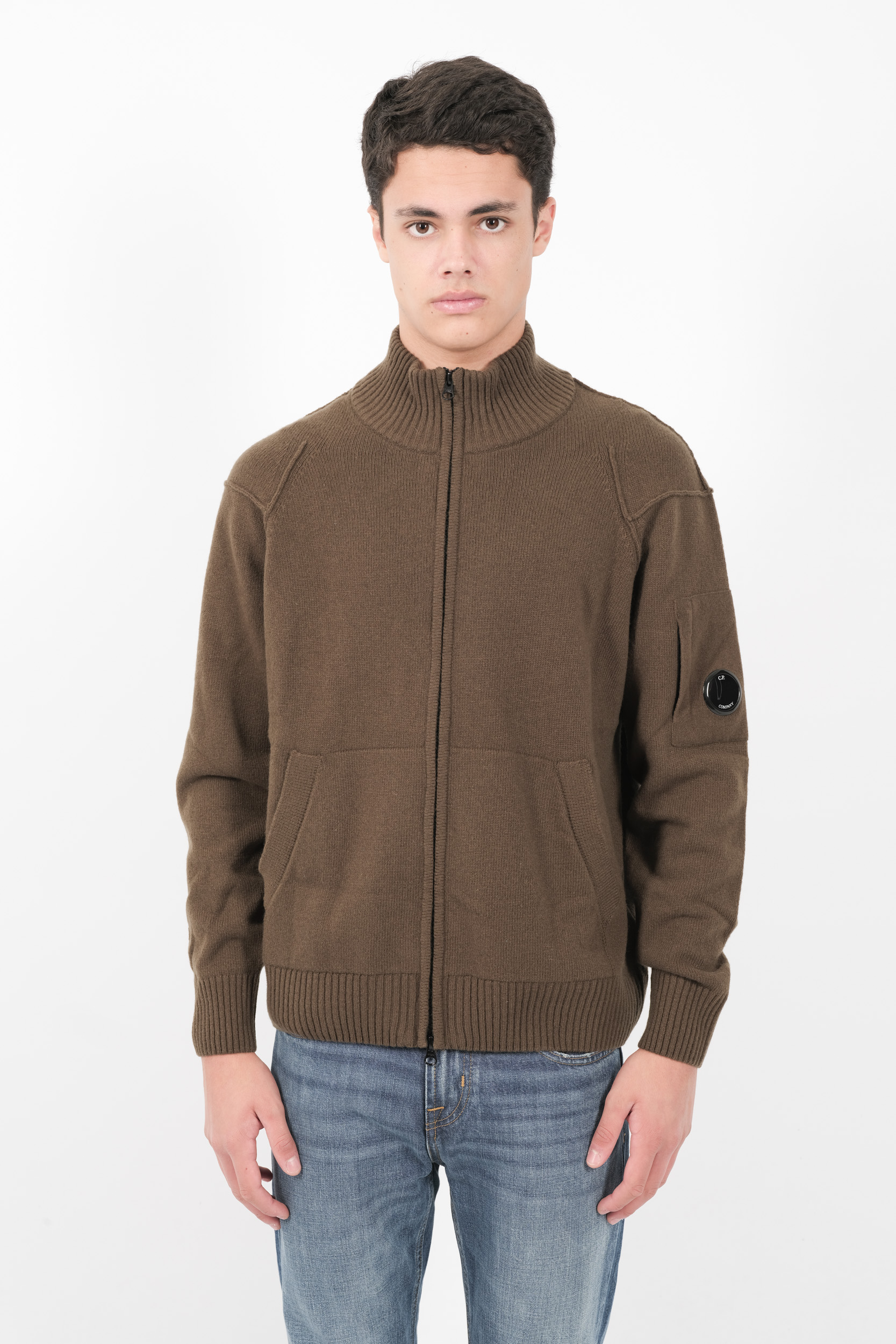  Image du produit GILET C.P COMPANY COL CHEMINE ZIPPE KAKI N143A-683 - 3