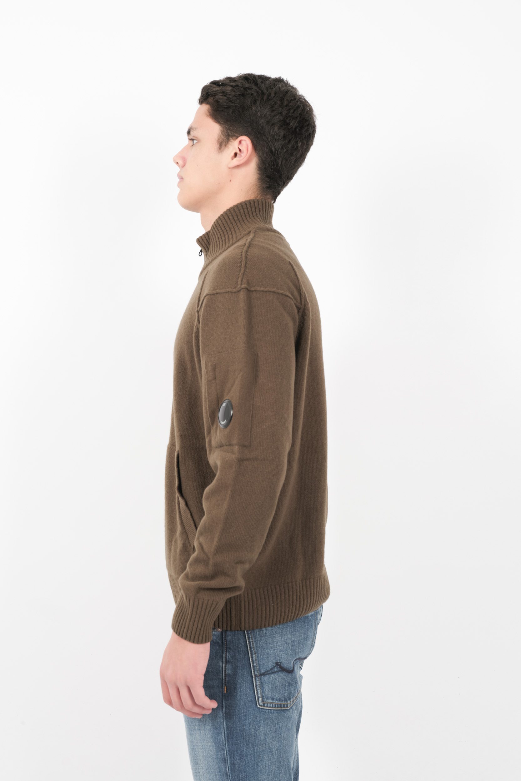  Image du produit GILET C.P COMPANY COL CHEMINE ZIPPE KAKI N143A-683 - 4