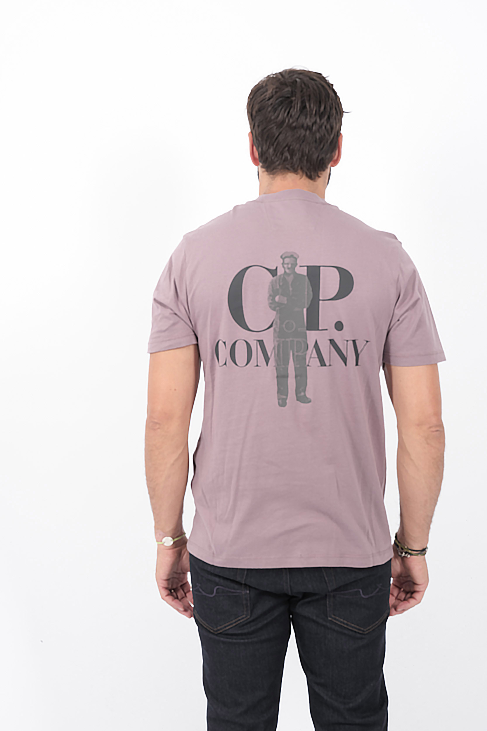 TEE-SHIRT C.P COMPANY IMPRIME DOS LAVANDE S167A-735