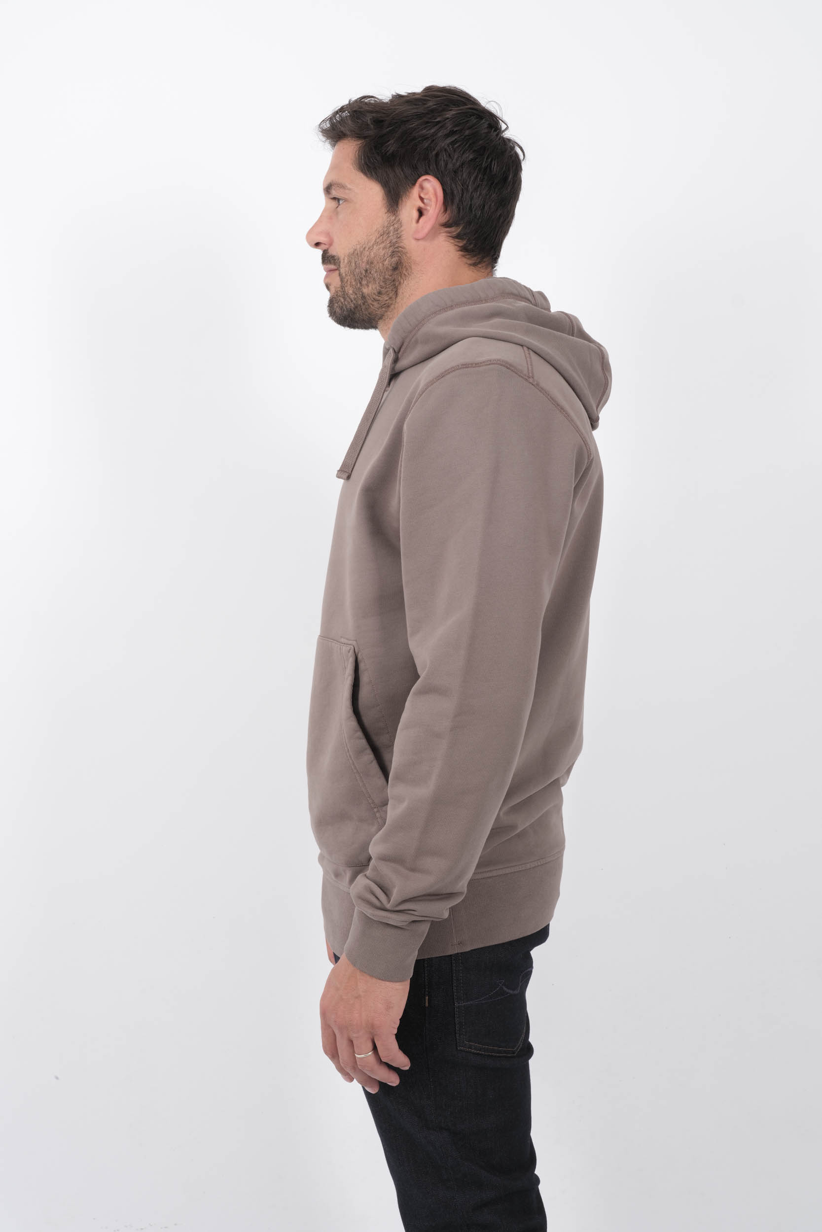 SWEAT A CAPUCHE STONE ISLAND MARRON LOGO RELIEF 811566283-V0075