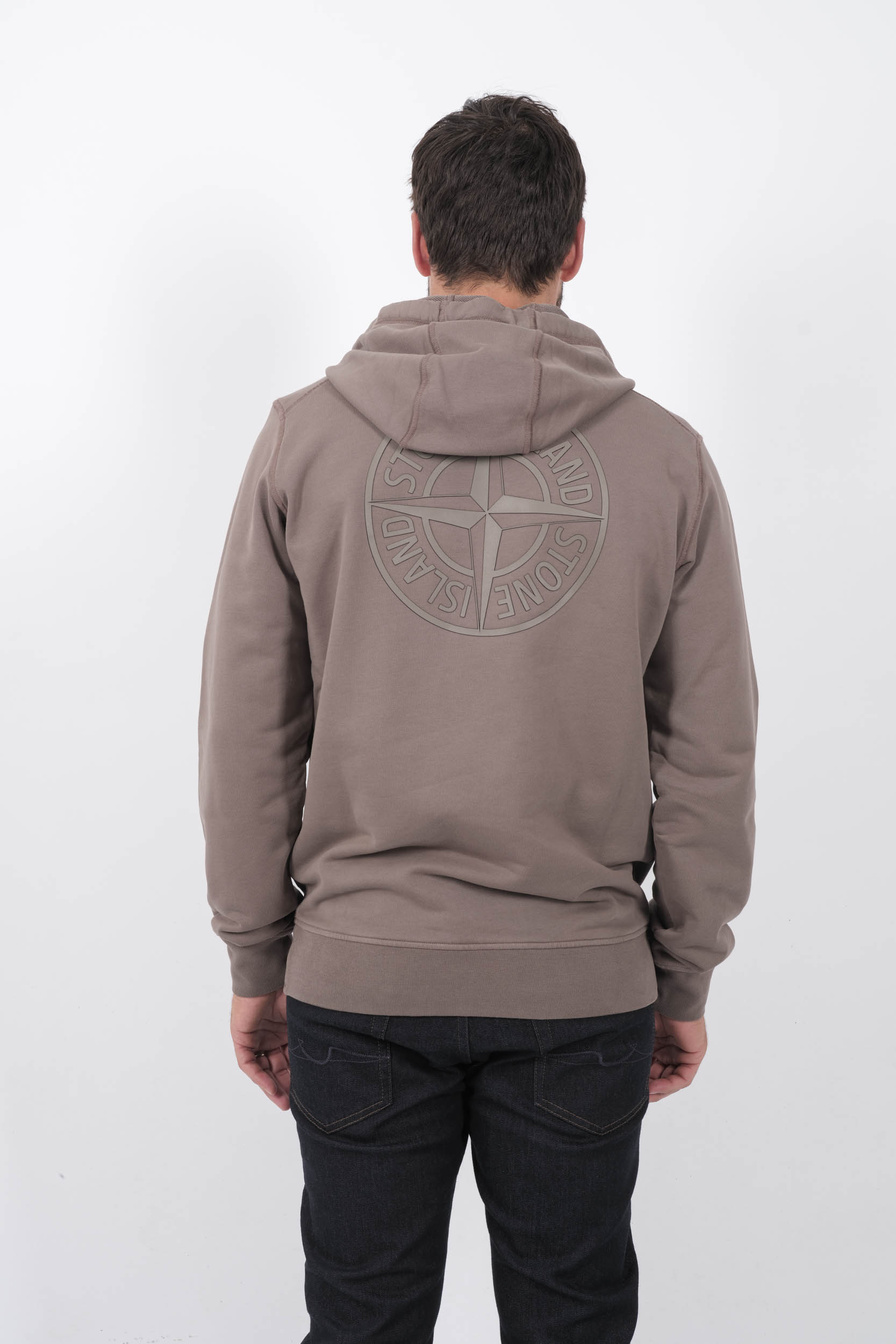 SWEAT A CAPUCHE STONE ISLAND MARRON LOGO RELIEF 811566283-V0075