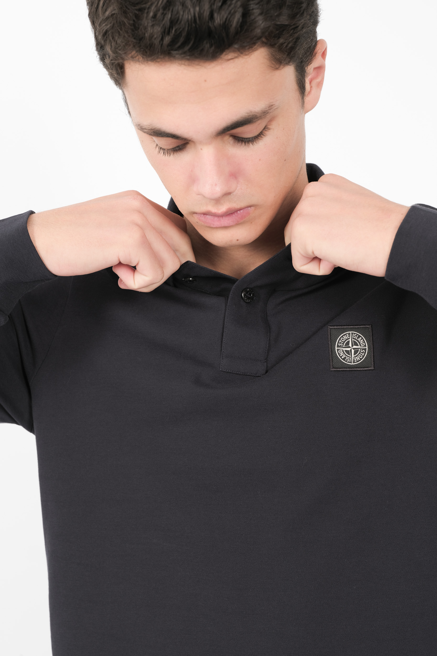 Image du produit POLO STONE ISLAND COL AVEC LISERE MANCHES LONGUES MARINE81152SL18-A0020