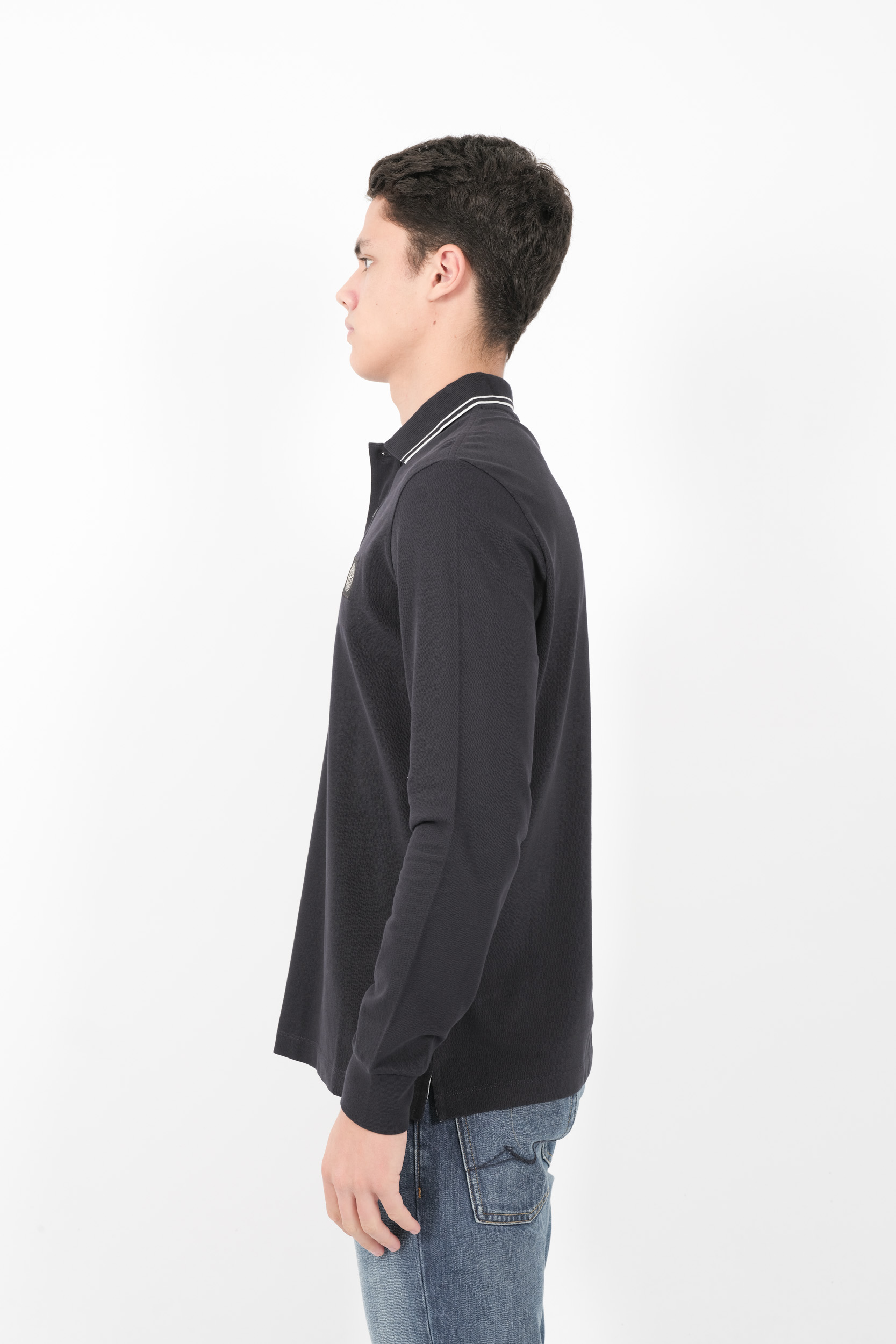  Image du produit POLO STONE ISLAND COL AVEC LISERE MANCHES LONGUES MARINE81152SL18-A0020 - 4