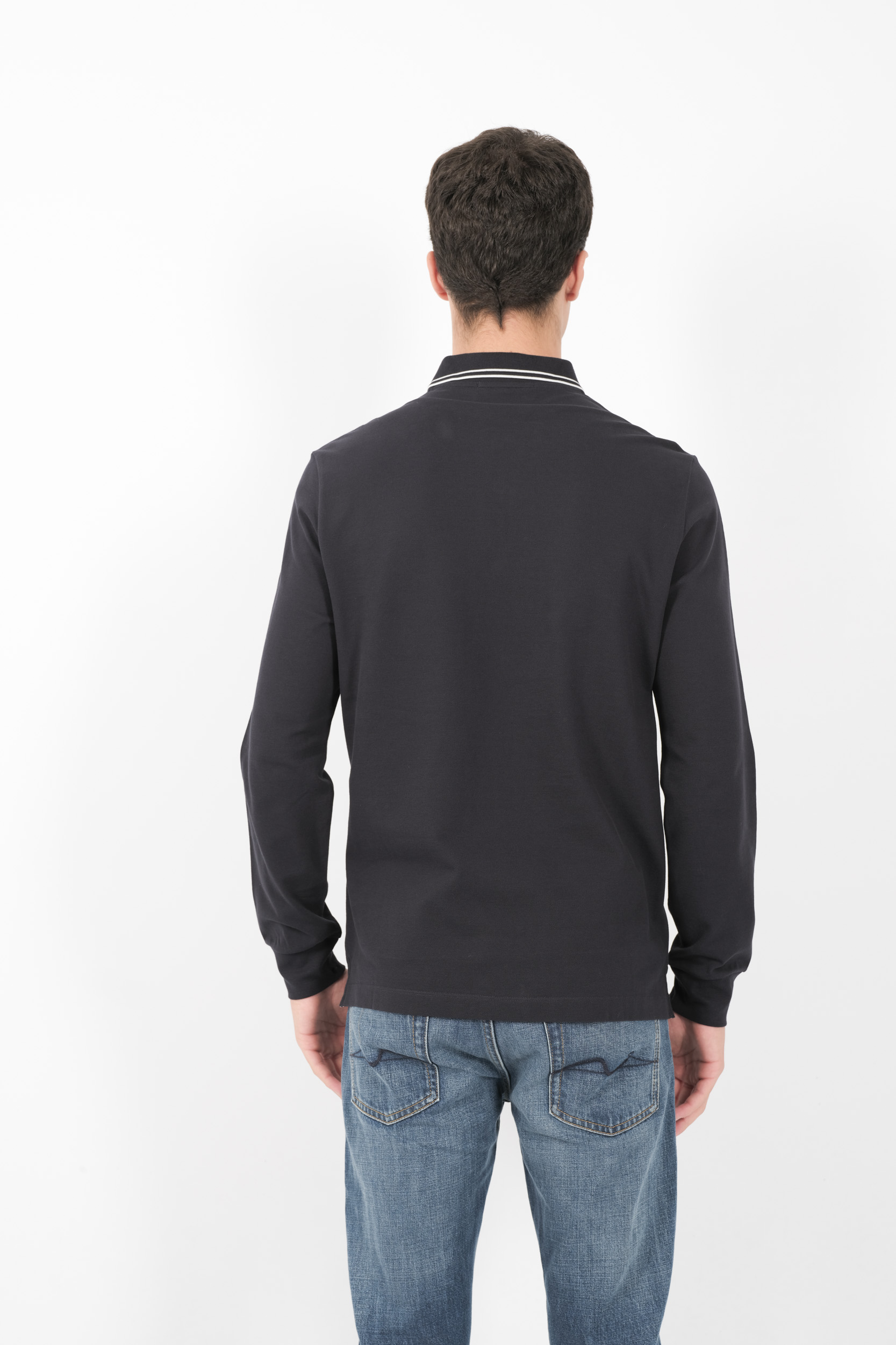  Image du produit POLO STONE ISLAND COL AVEC LISERE MANCHES LONGUES MARINE81152SL18-A0020 - 5
