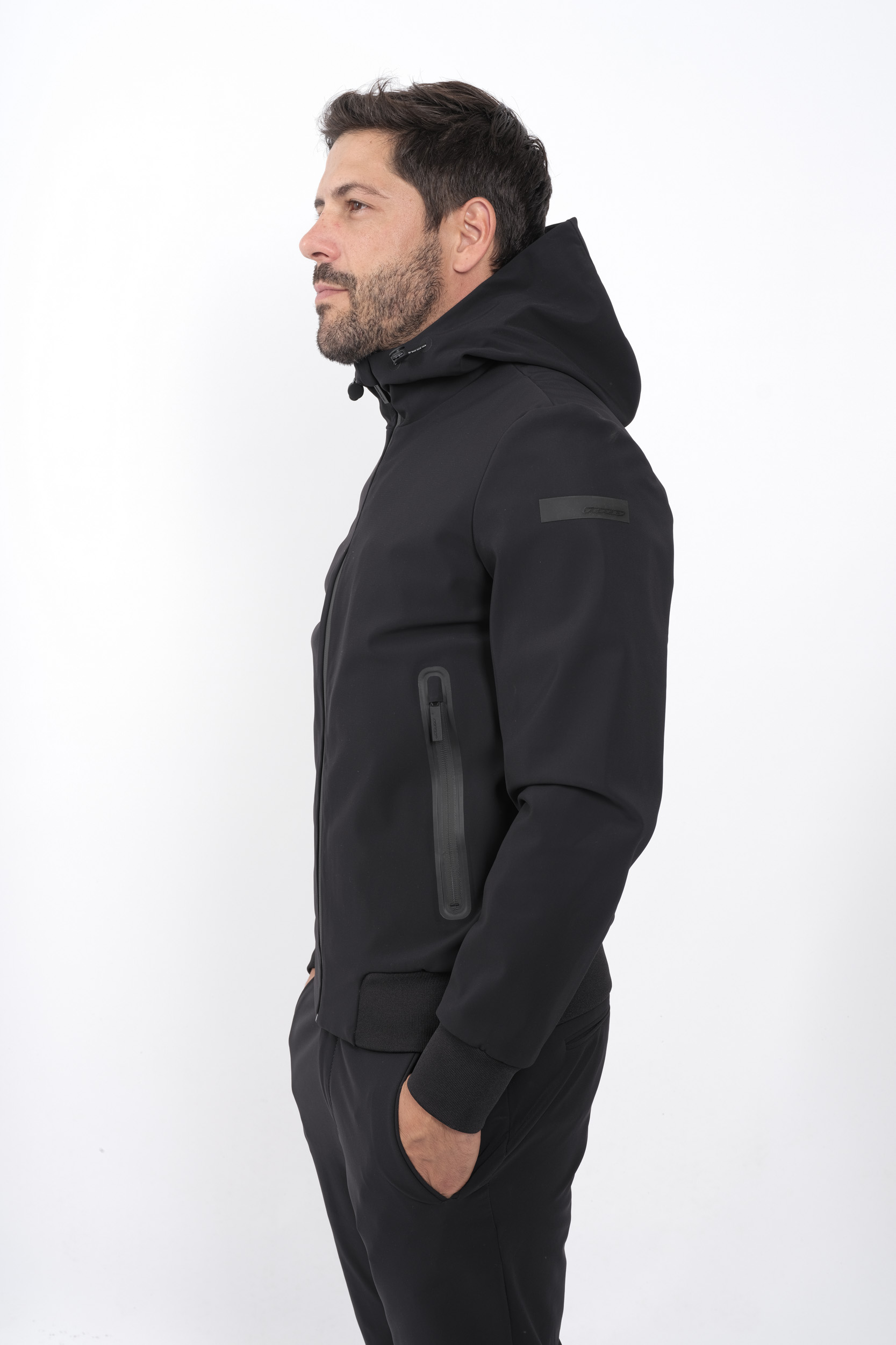 BLOUSON RRD NEOPRENE A CAPUCHE NOIR W24044-10