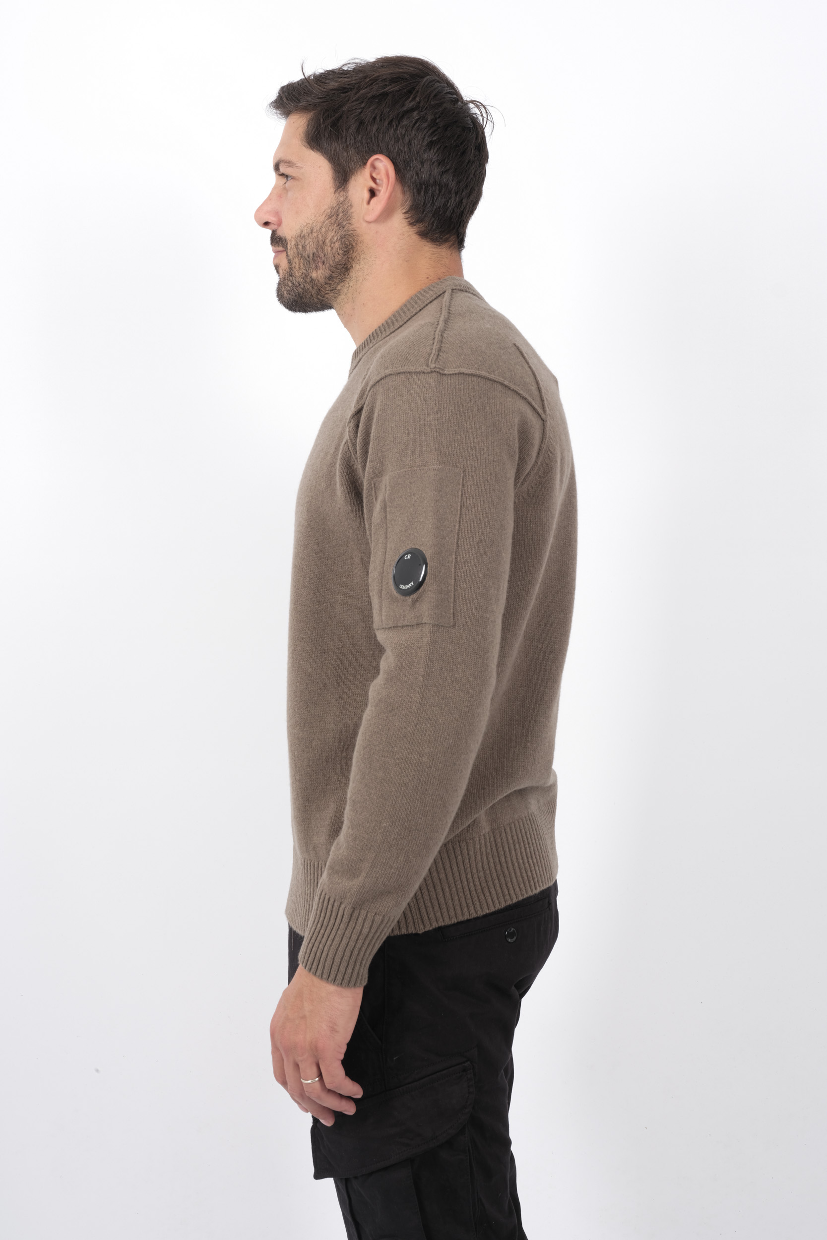  Image du produit PULL C.P COMPANY COL ROND KAKI N047A-359 - 4