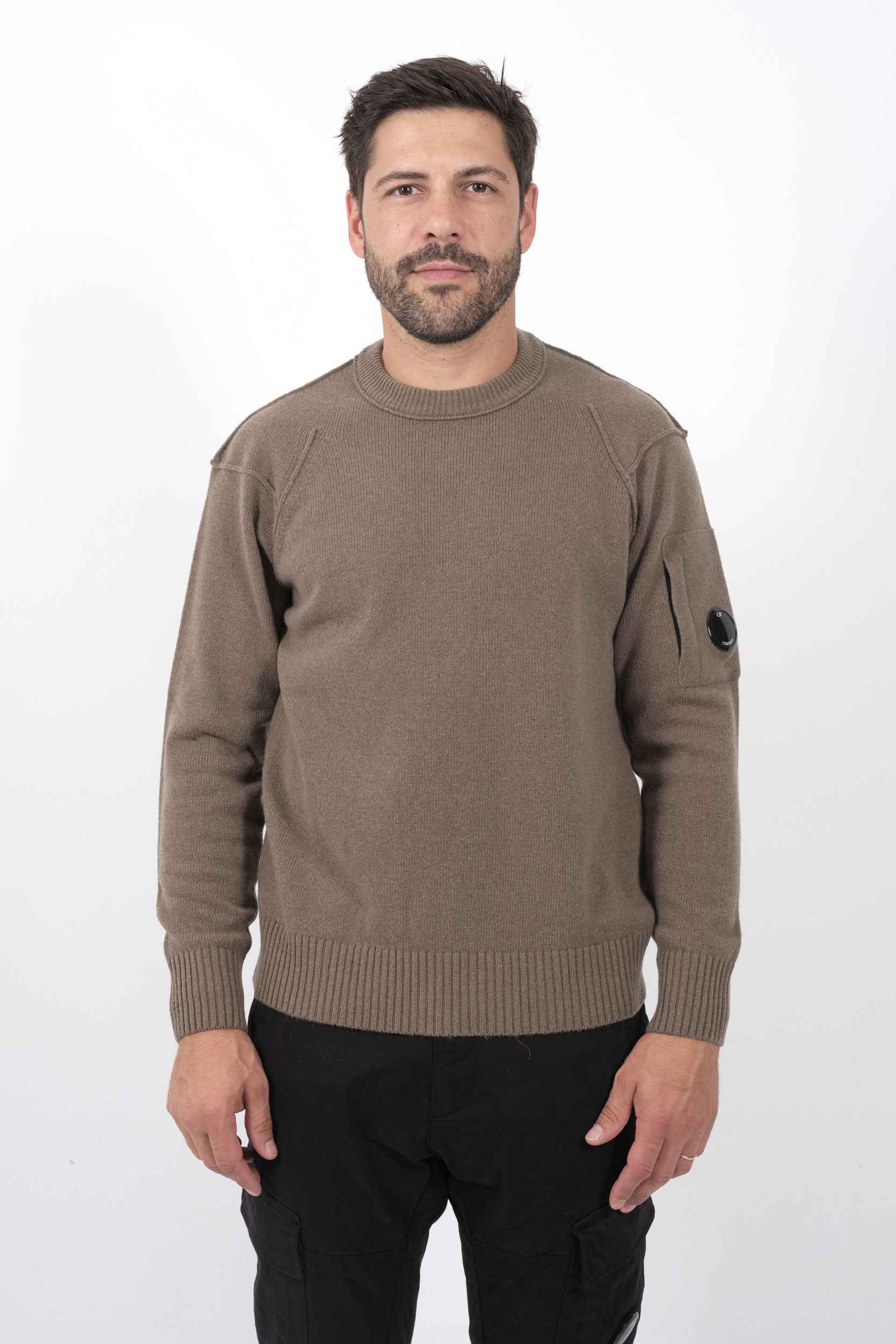  Image du produit PULL C.P COMPANY COL ROND KAKI N047A-359 - 3
