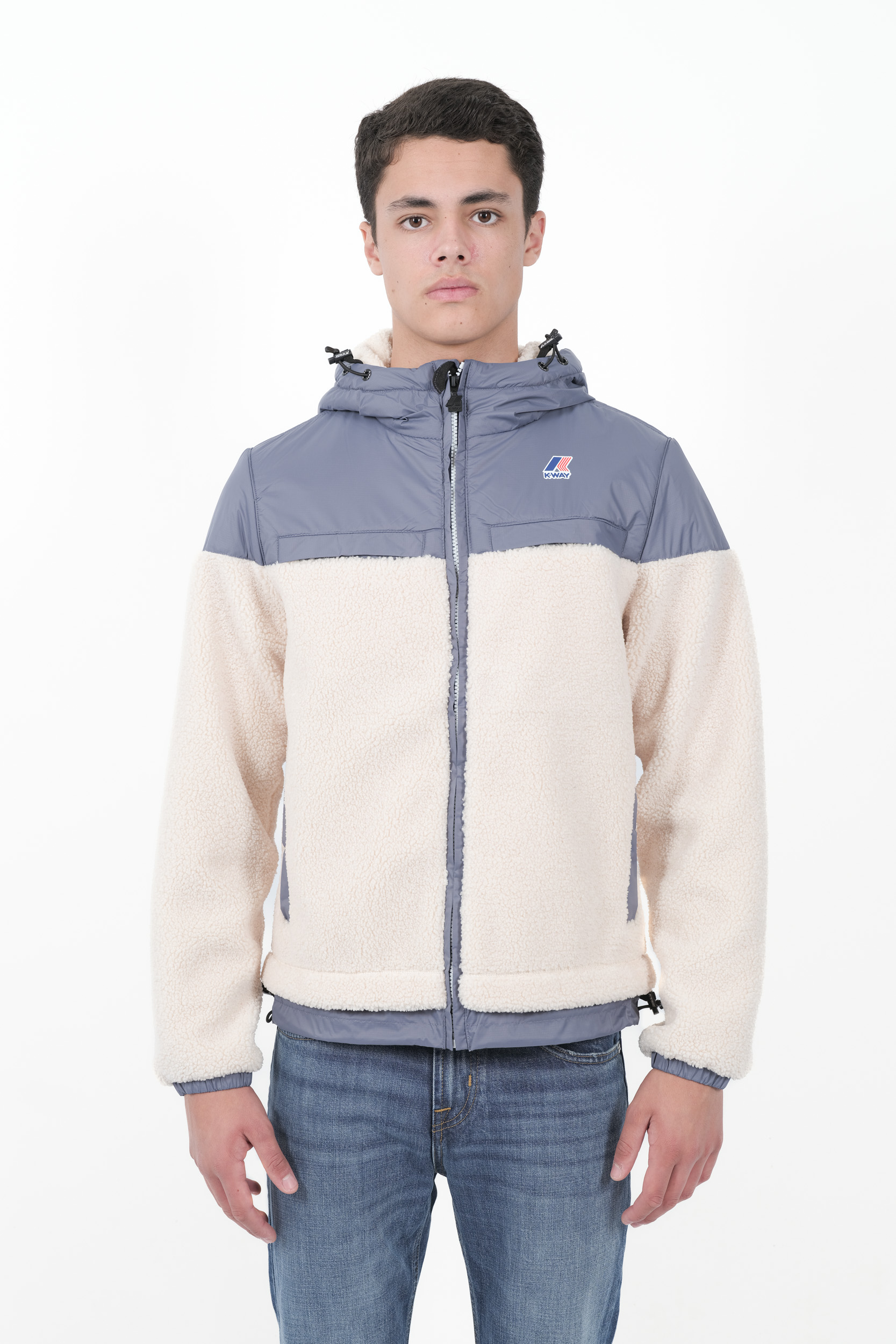 BLOUSON K-WAY BI-MATIERE BLEU K71341W-A01
