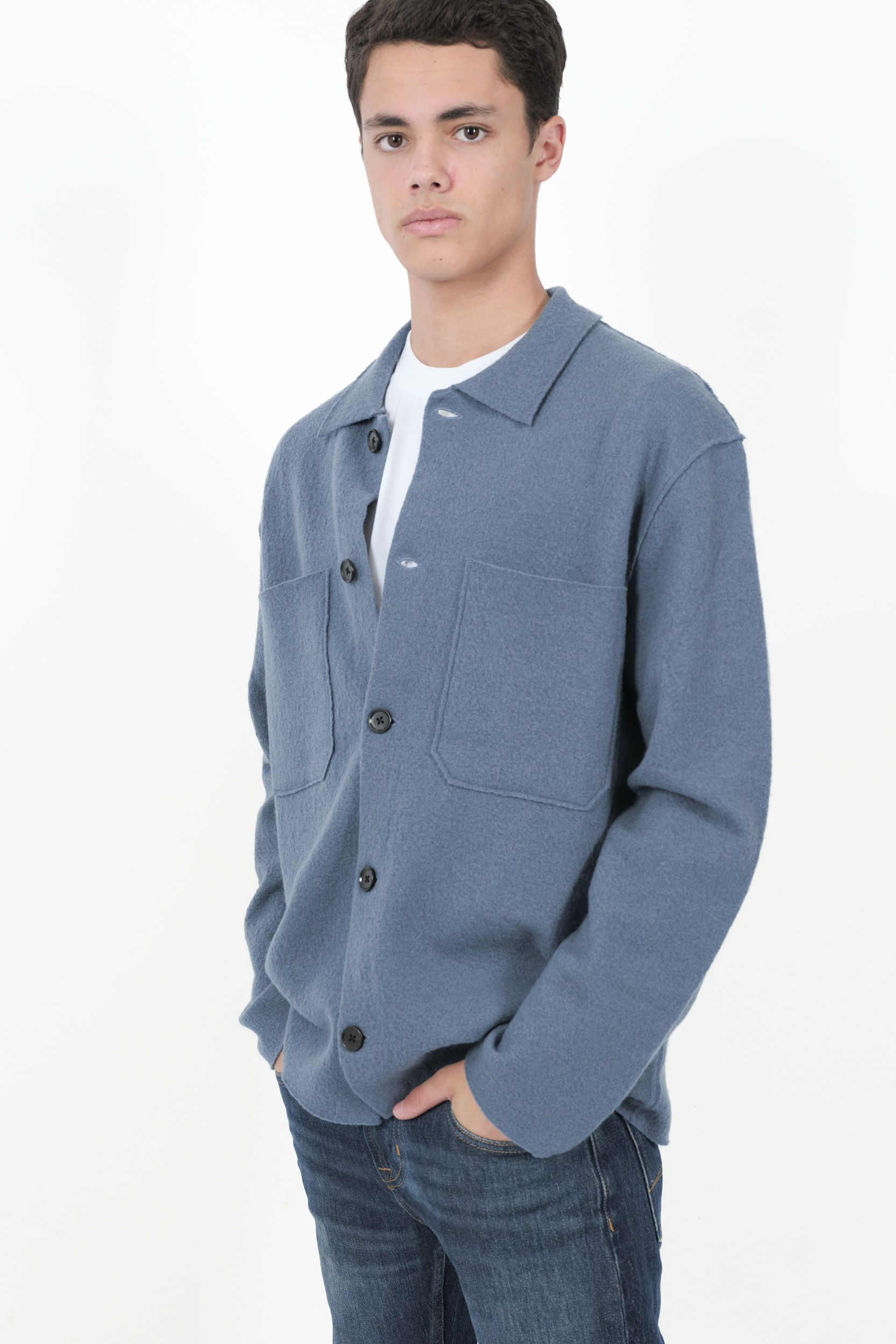 Image du produit SURCHEMISE NN07 EN LAINE BOUILLI BLEU JONAS-236