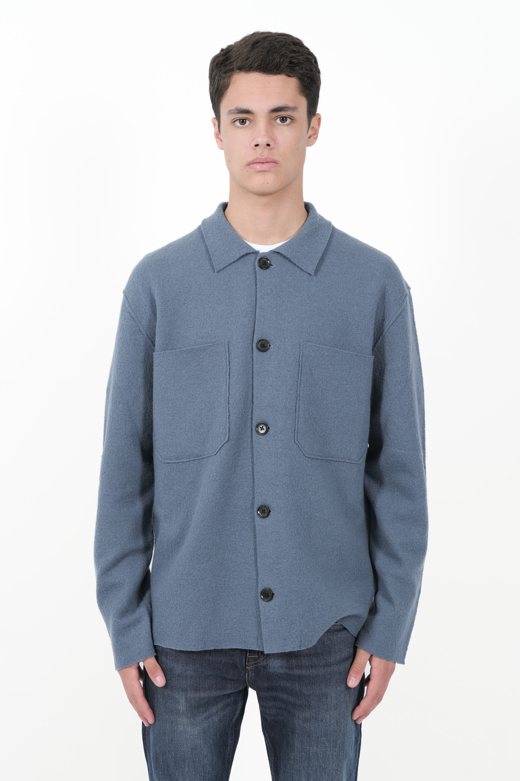 Image du produit SURCHEMISE NN07 EN LAINE BOUILLI BLEU JONAS-236 - 3