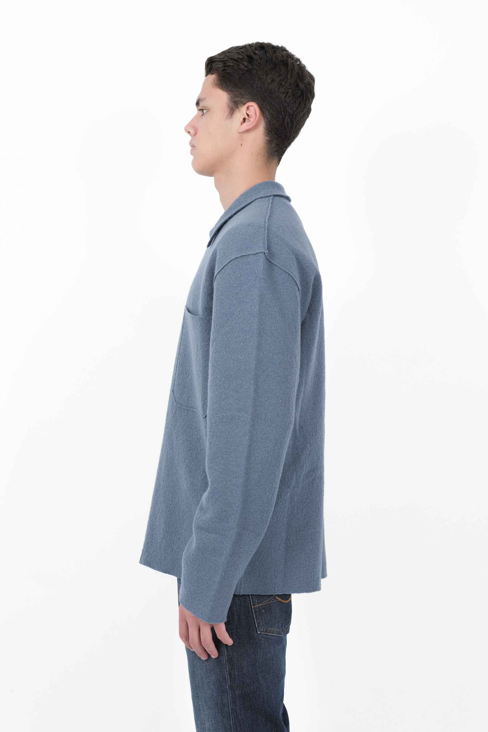  Image du produit SURCHEMISE NN07 EN LAINE BOUILLI BLEU JONAS-236 - 4