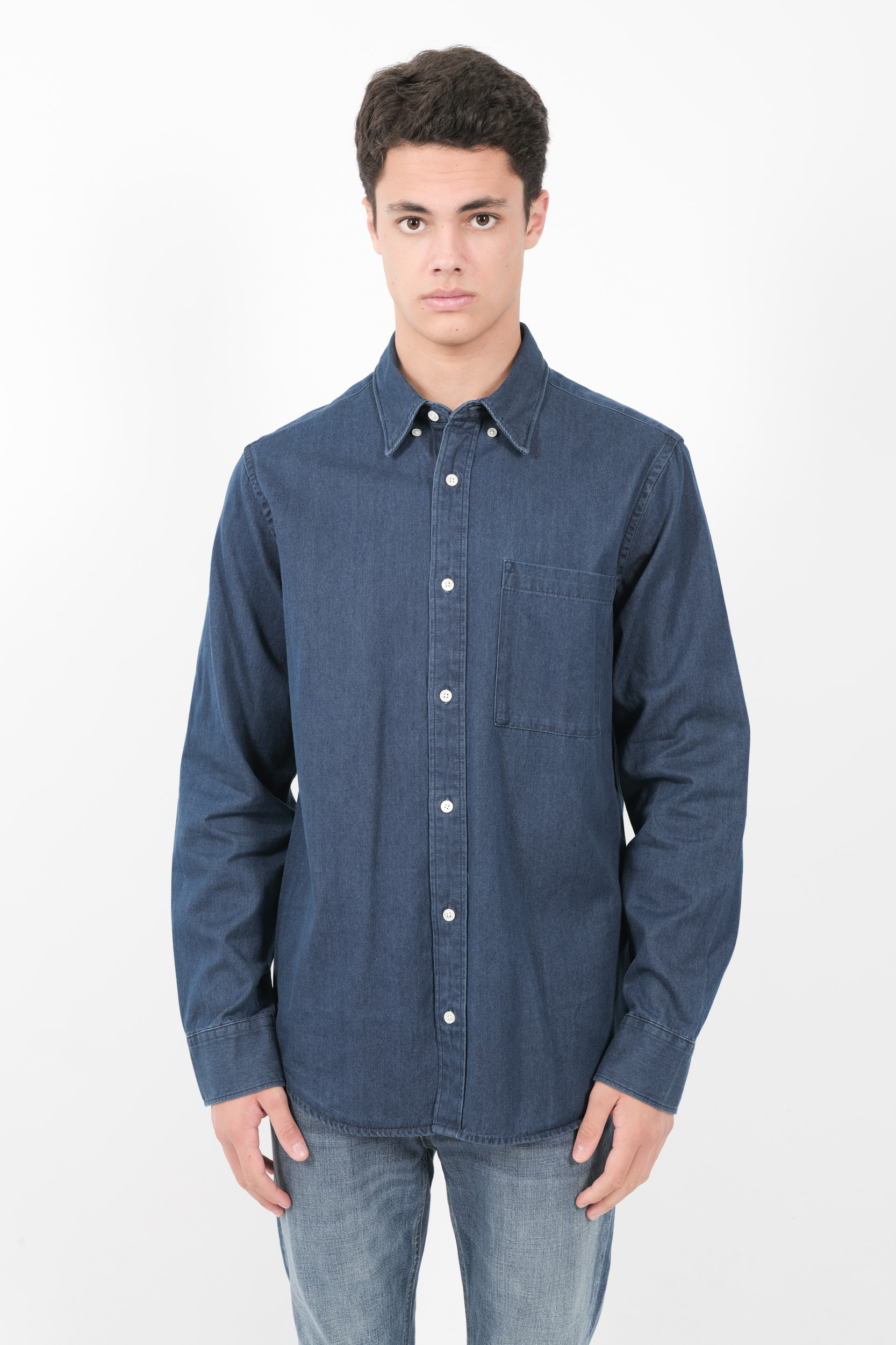 CHEMISE NN07 EN COTON BLEU JEANS COHEN-249