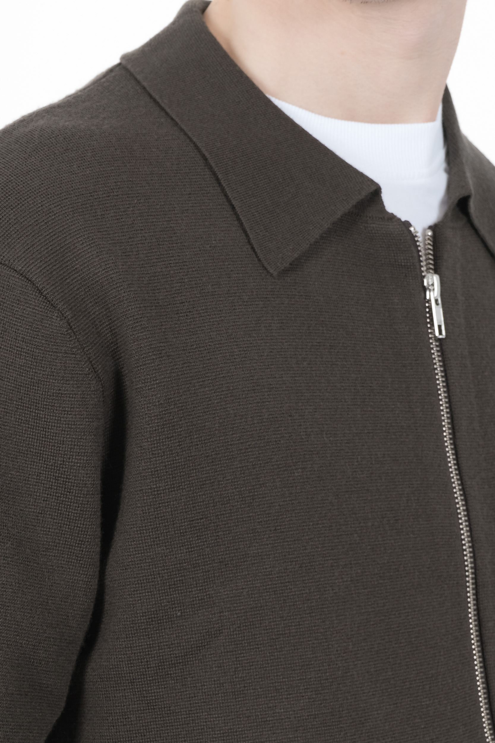 Image du produit GILET NN07 EN COL CHEMISE ZIPPE VERT HARALD-354