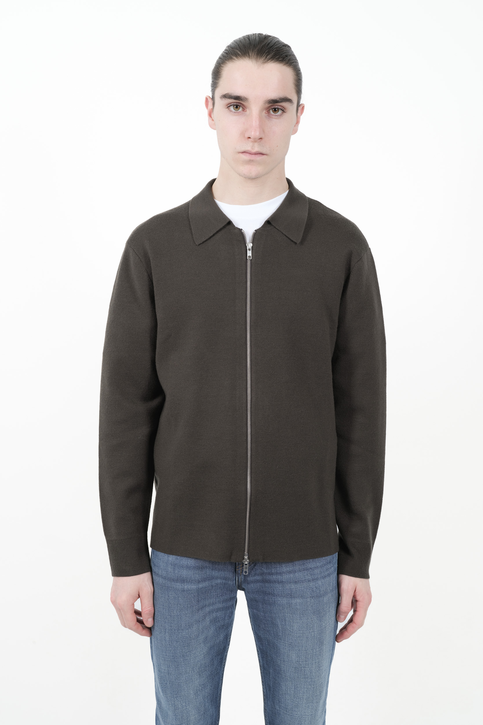  Image du produit GILET NN07 EN COL CHEMISE ZIPPE VERT HARALD-354 - 3