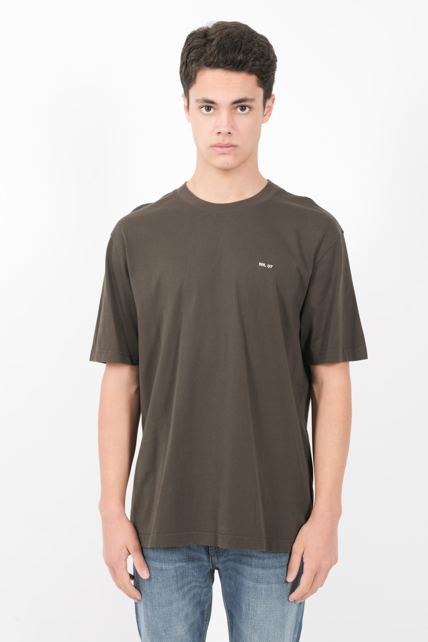  Image du produit TEE-SHIRT NN07 COL ROND OVERSIZE LOGO KAKI ADAMEMB-354 - 3