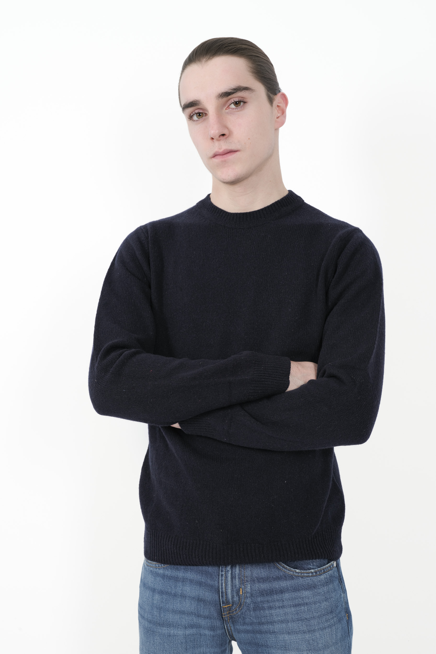  Image du produit PULL RE_BRANDED COL ROND CACHEMIRE RECYCLE MARINE U4WA11-N08 - 2