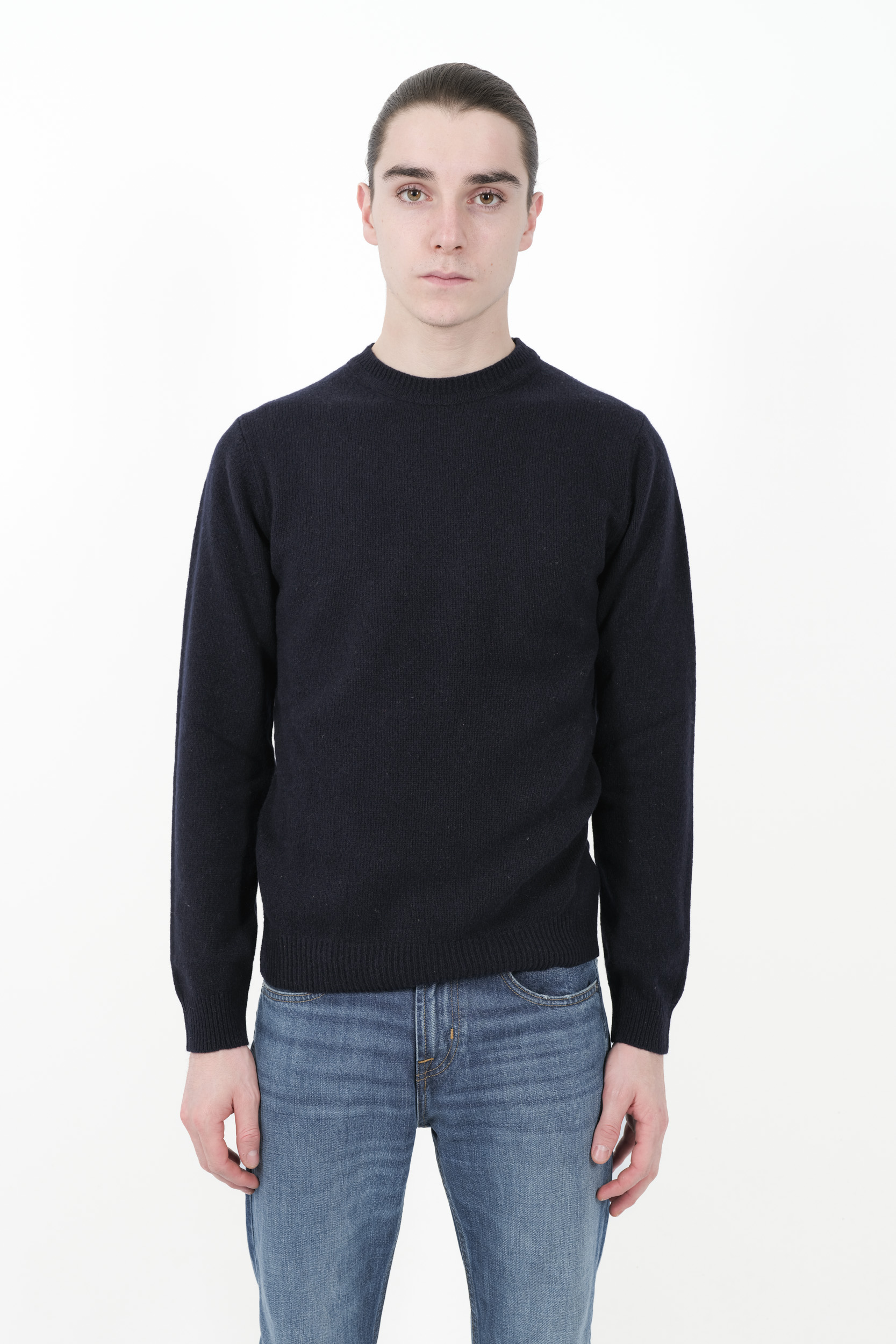  Image du produit PULL RE_BRANDED COL ROND CACHEMIRE RECYCLE MARINE U4WA11-N08 - 3