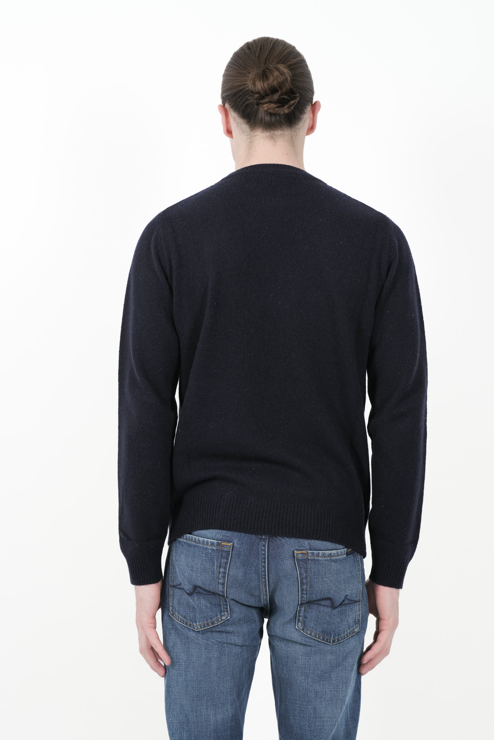  Image du produit PULL RE_BRANDED COL ROND CACHEMIRE RECYCLE MARINE U4WA11-N08 - 5