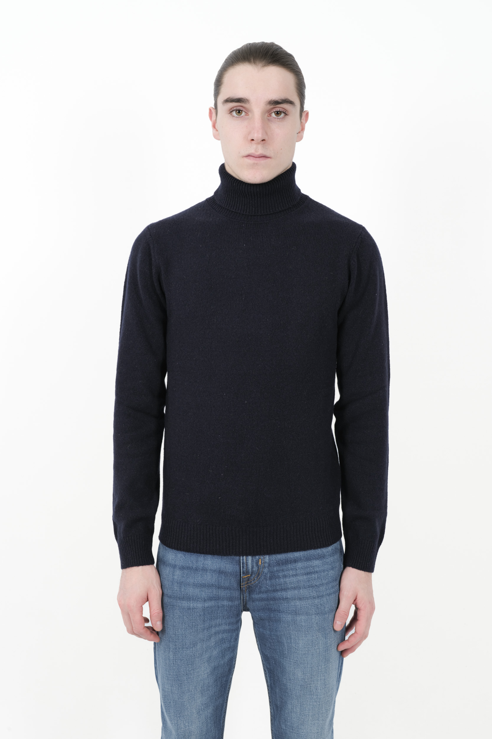 PULL RE_BRANDED COL ROULE CACHEMIRE RECYCLE MARINE U4WA12-N08