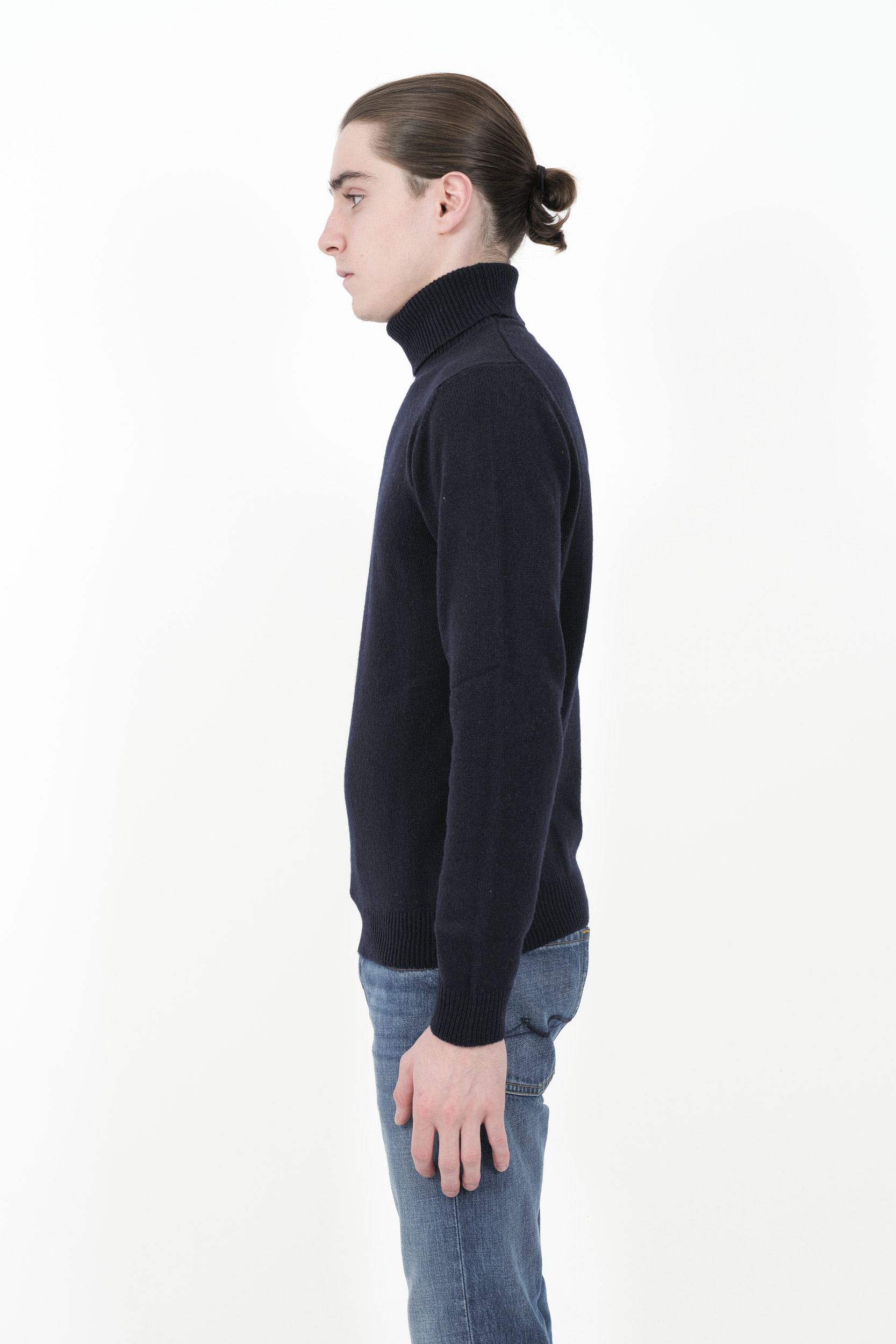 PULL RE_BRANDED COL ROULE CACHEMIRE RECYCLE MARINE U4WA12-N08