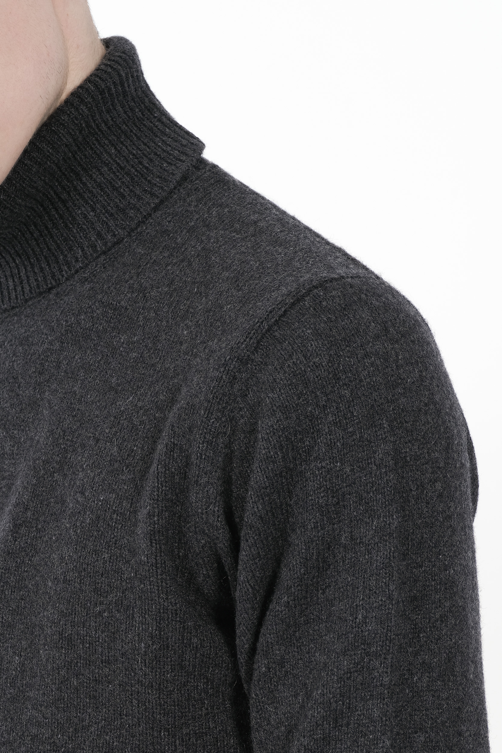 PULL RE_BRANDED COL ROULE CHAMIRE RECYCLE GRIS U4WA12-Y49