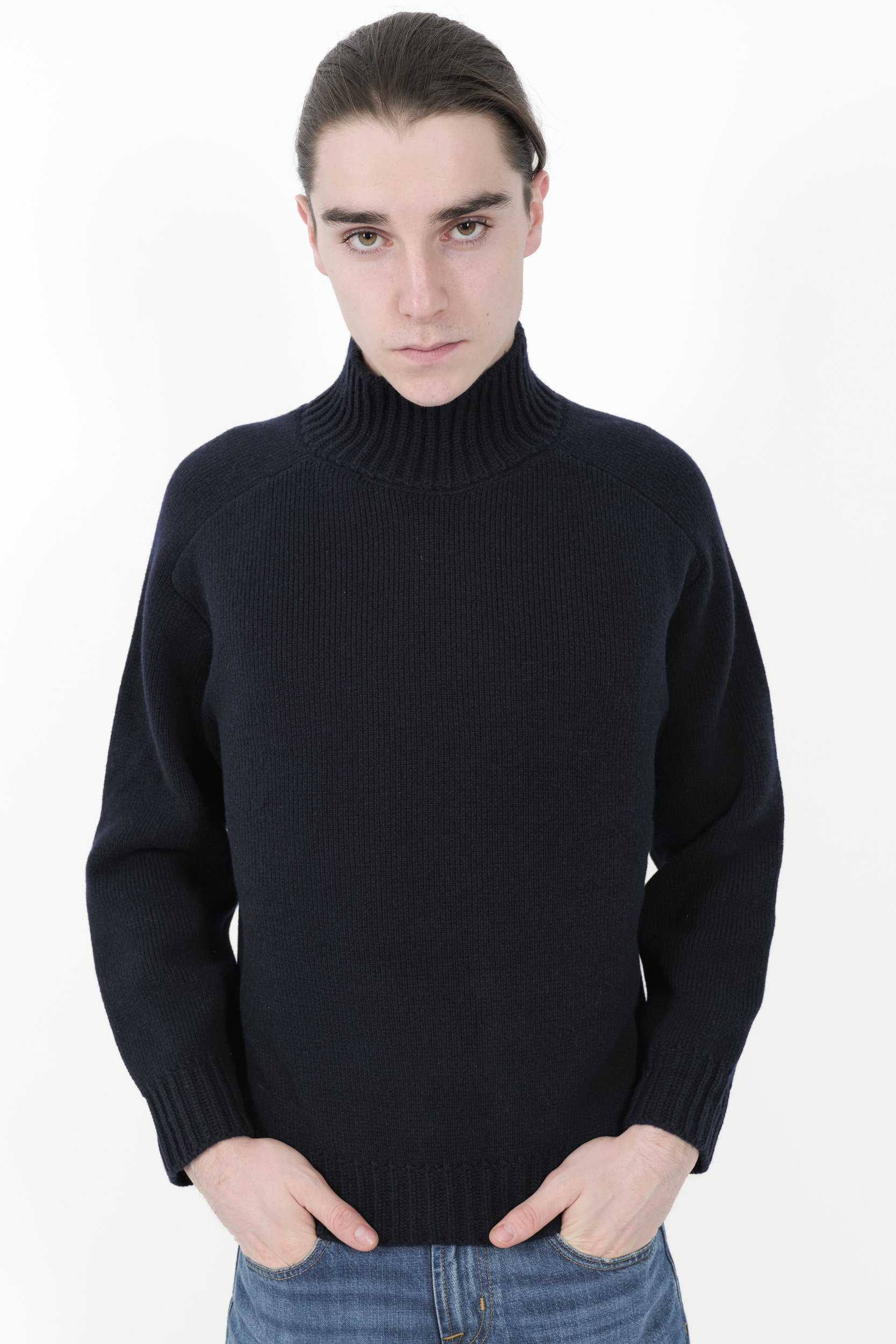 Image du produit PULL RE_BRANDED COL CHEMINE CACHEMIRE RECYCLE MARINE U4WD54-N08