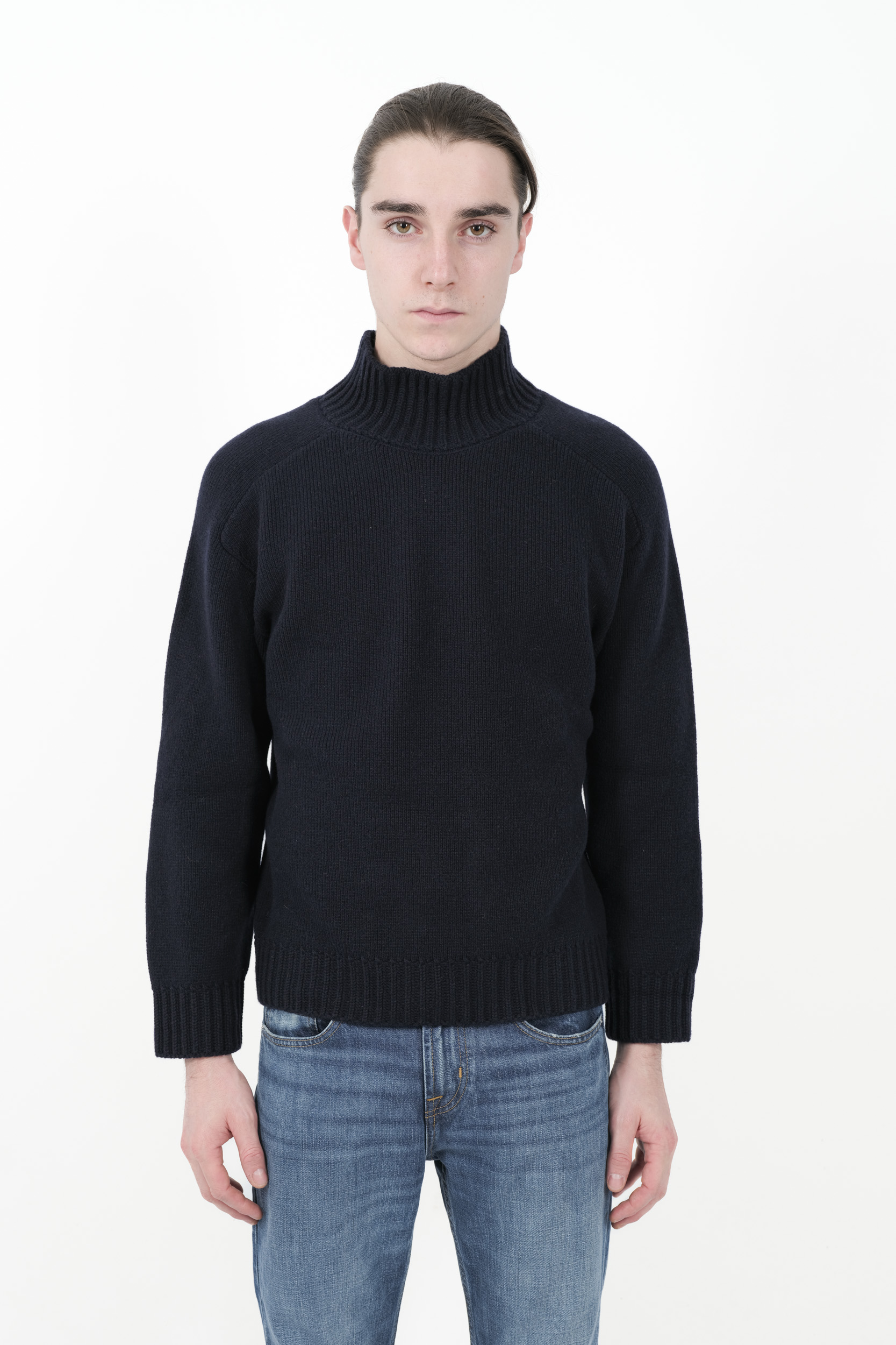  Image du produit PULL RE_BRANDED COL CHEMINE CACHEMIRE RECYCLE MARINE U4WD54-N08 - 3