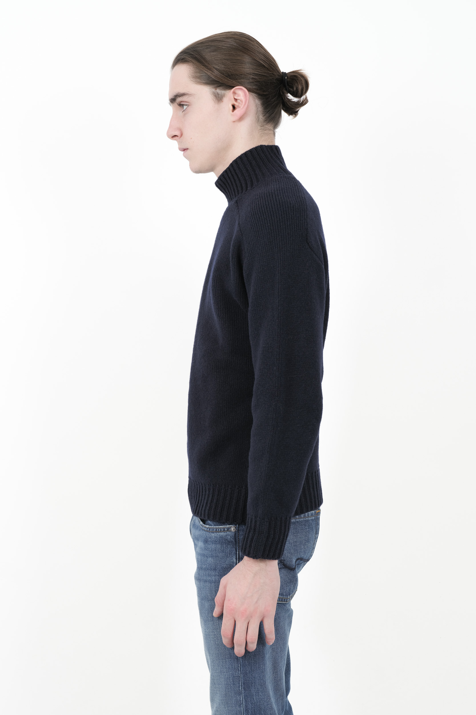  Image du produit PULL RE_BRANDED COL CHEMINE CACHEMIRE RECYCLE MARINE U4WD54-N08 - 4